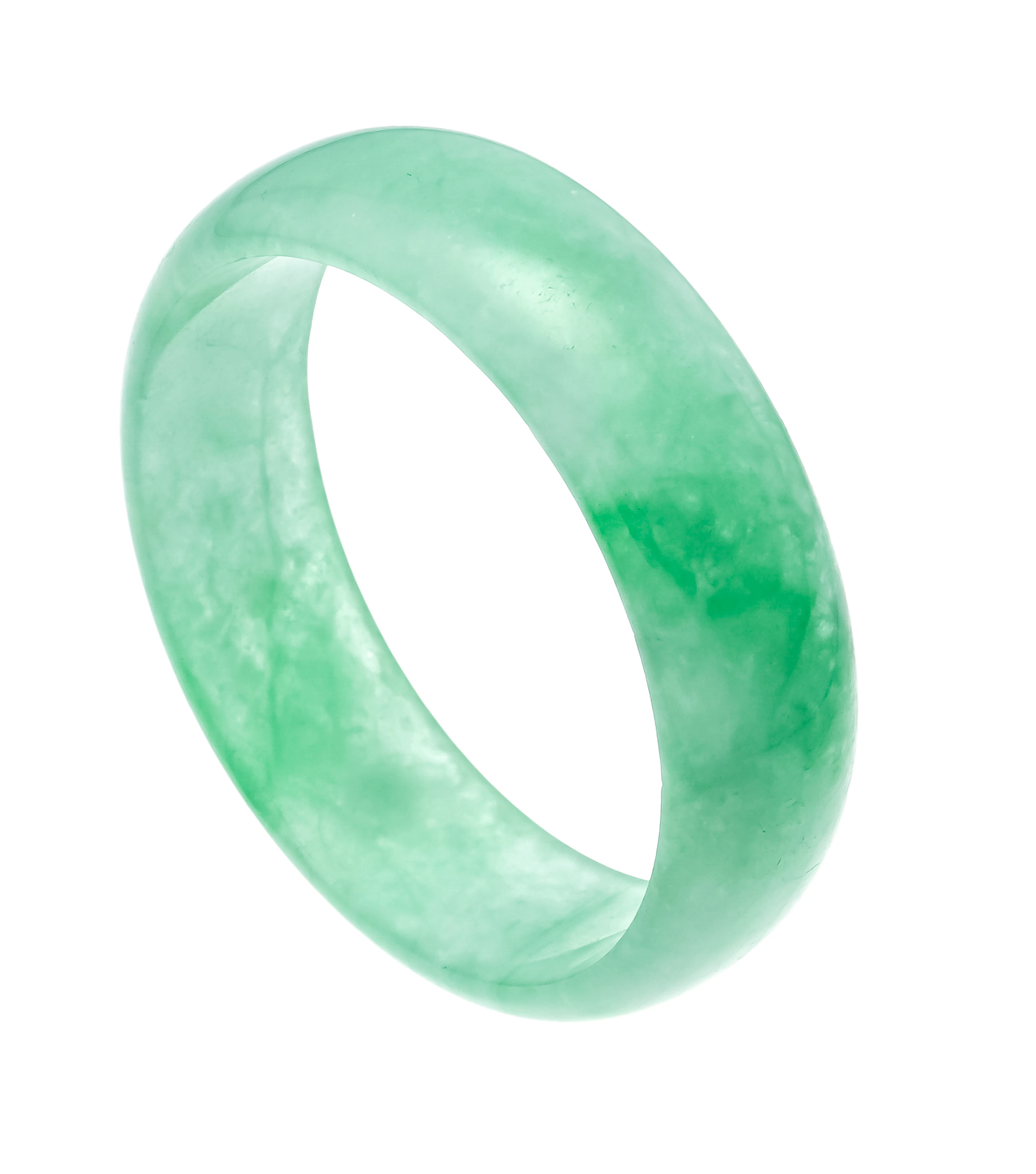 Schwerer Jade-Armreif, grün-weiß