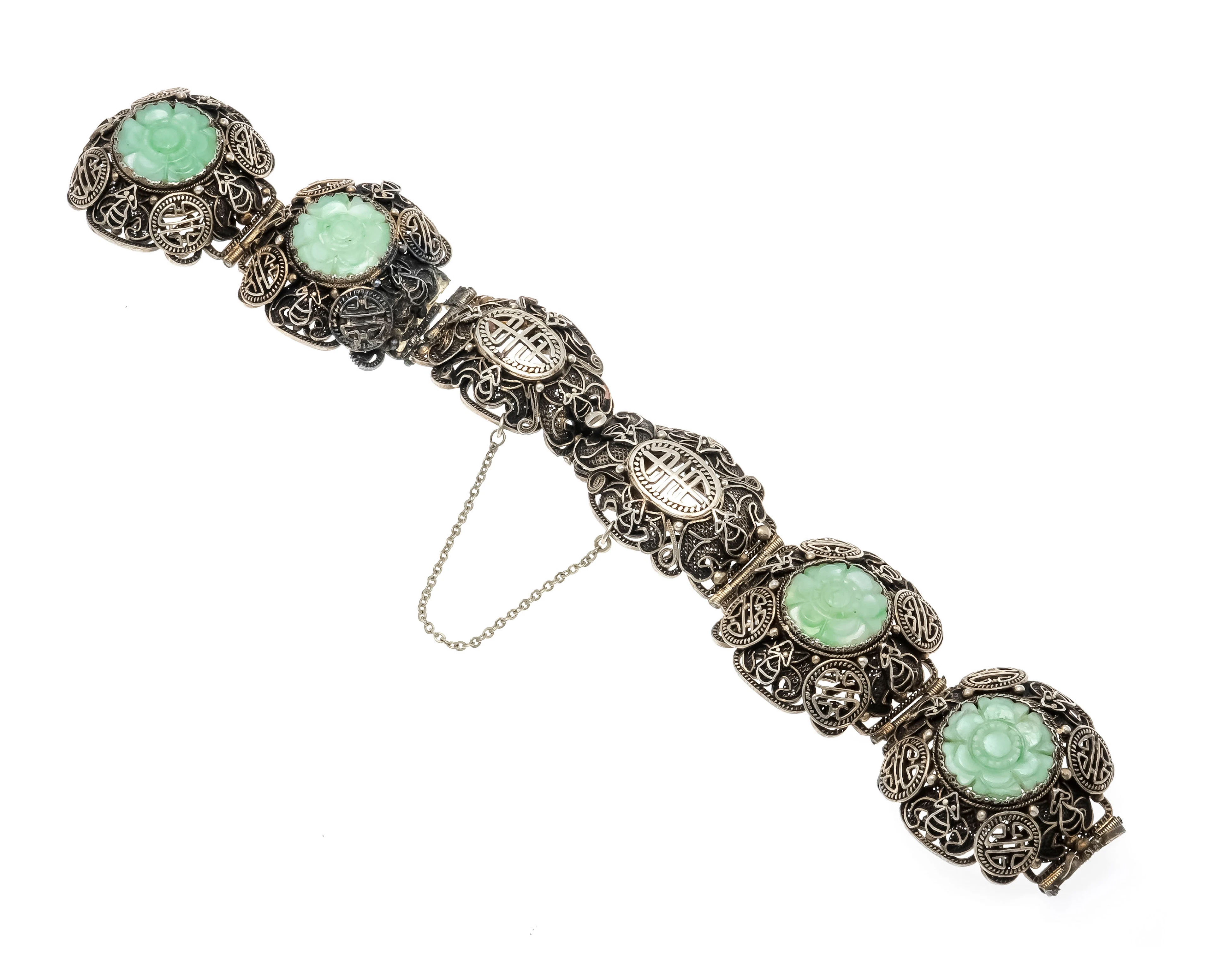 Defektes Jade-Armband Silber, tei