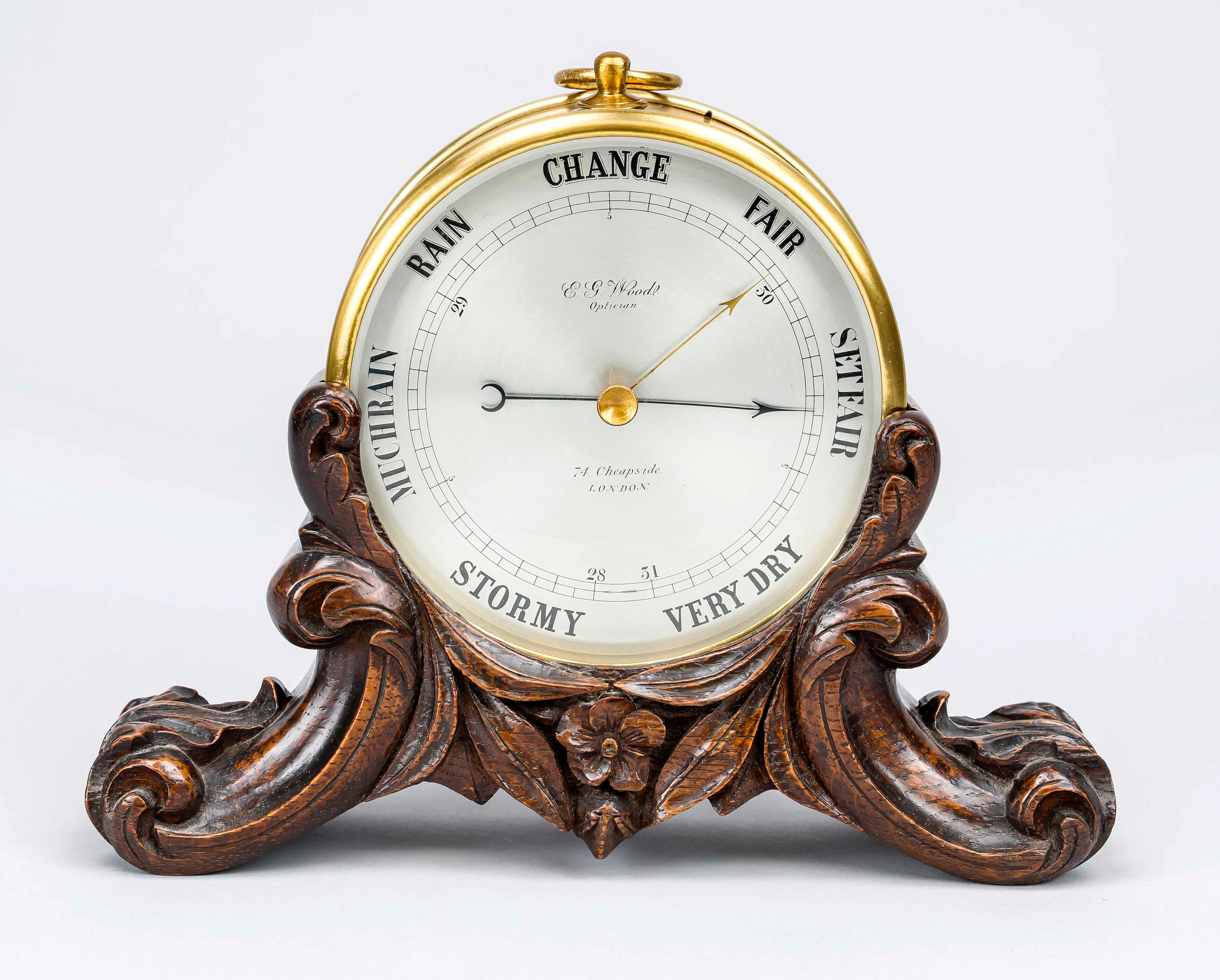 Bourdon Aneroid-Tischbarometer, E