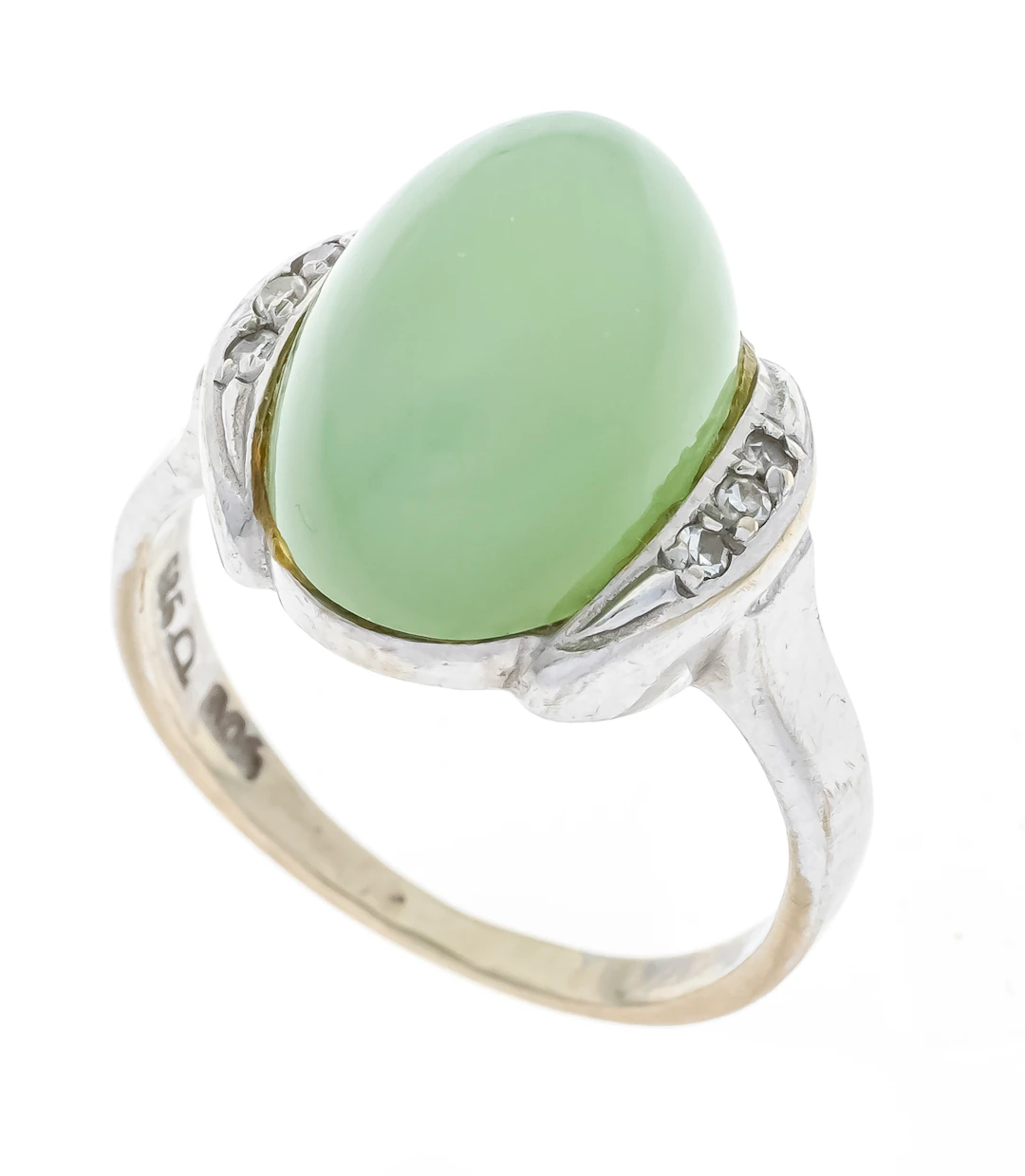 Nephrit-Diamant-Ring WG 585/000 m