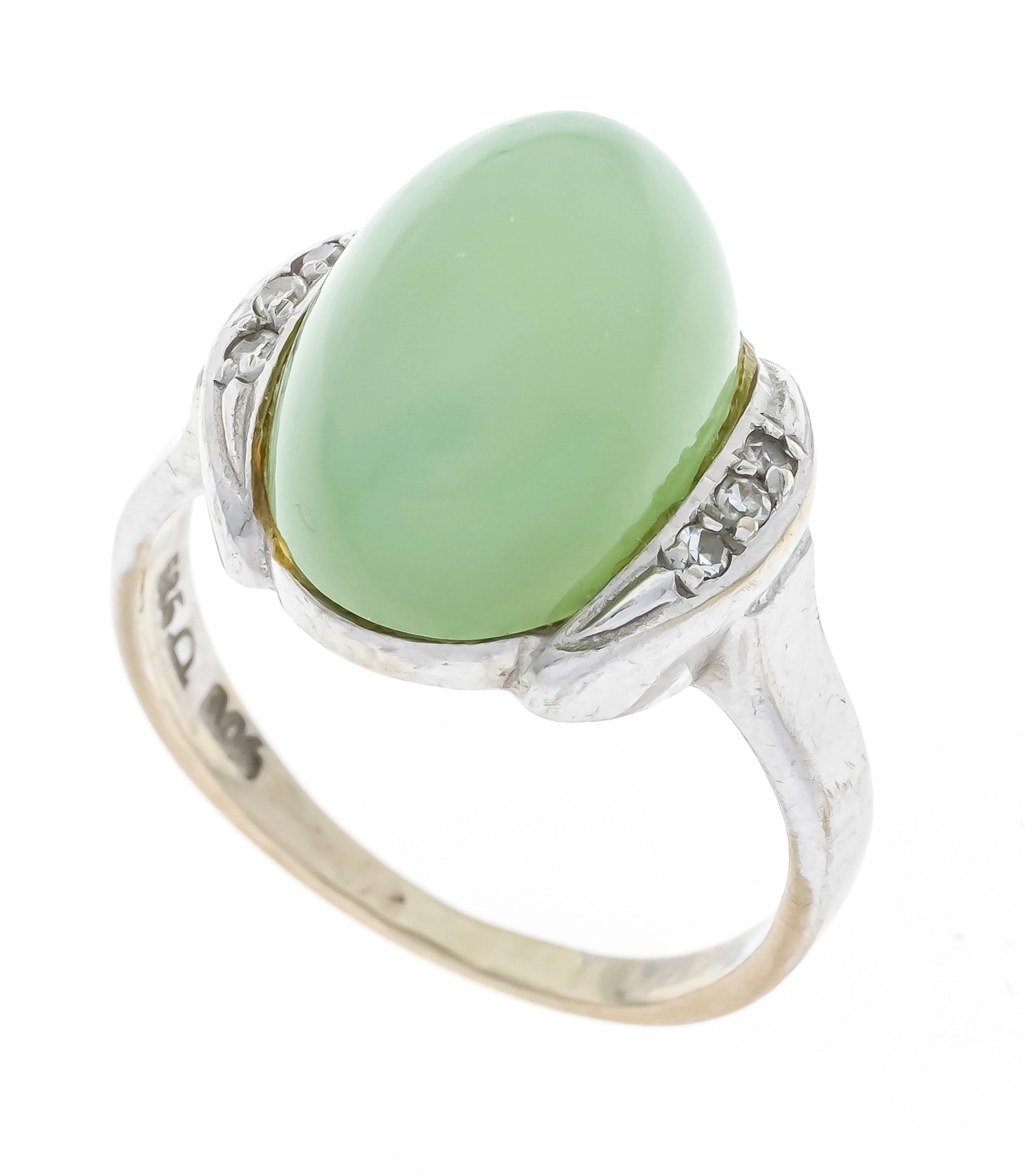 Nephrit-Diamant-Ring WG 585/000 m