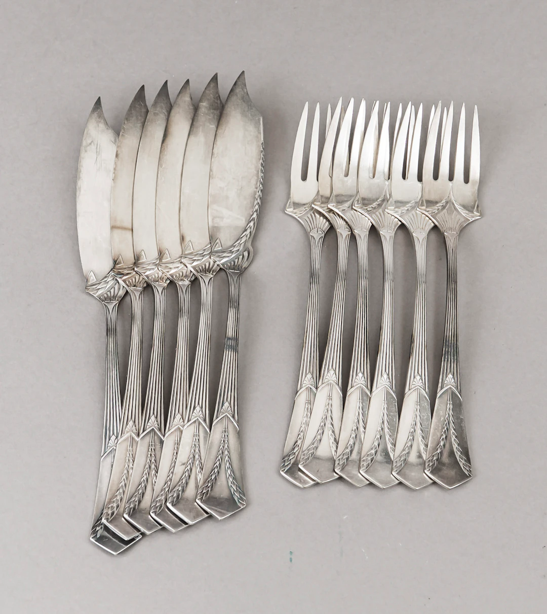 Fischbesteck für sechs Personen