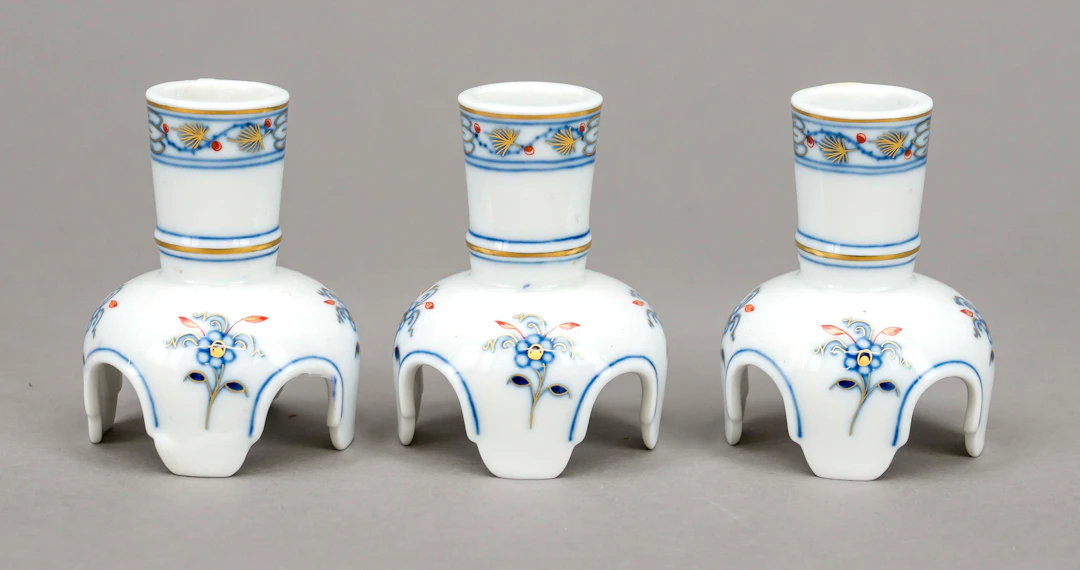 3 Kerzenleuchter, Meissen, 20. Jh