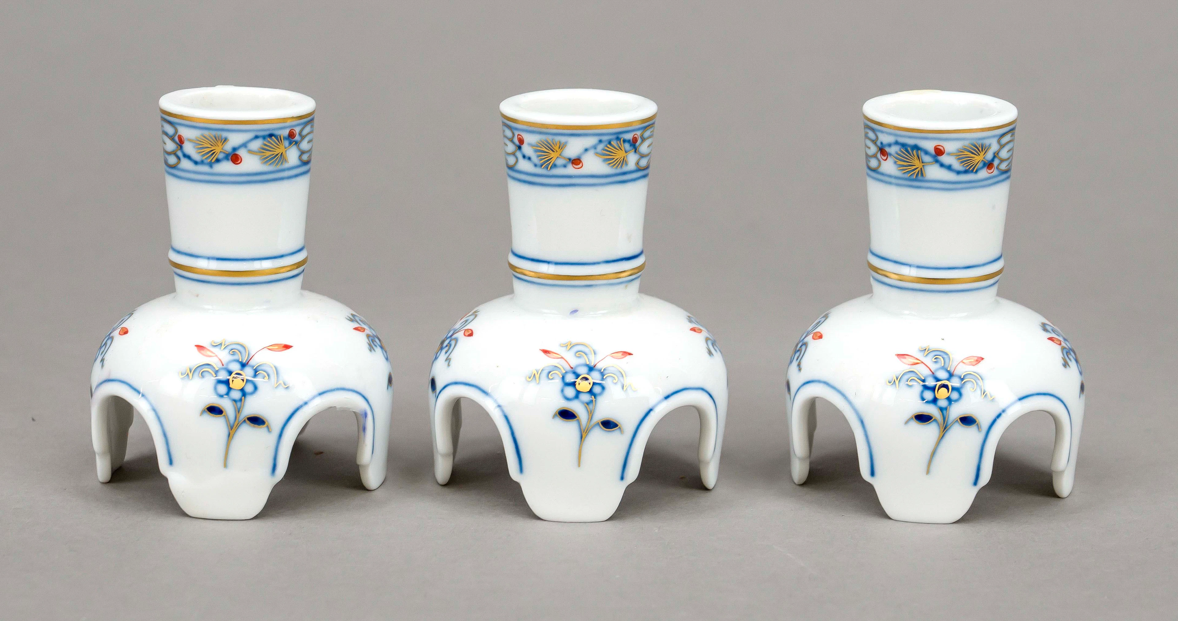 3 Kerzenleuchter, Meissen, 20. Jh