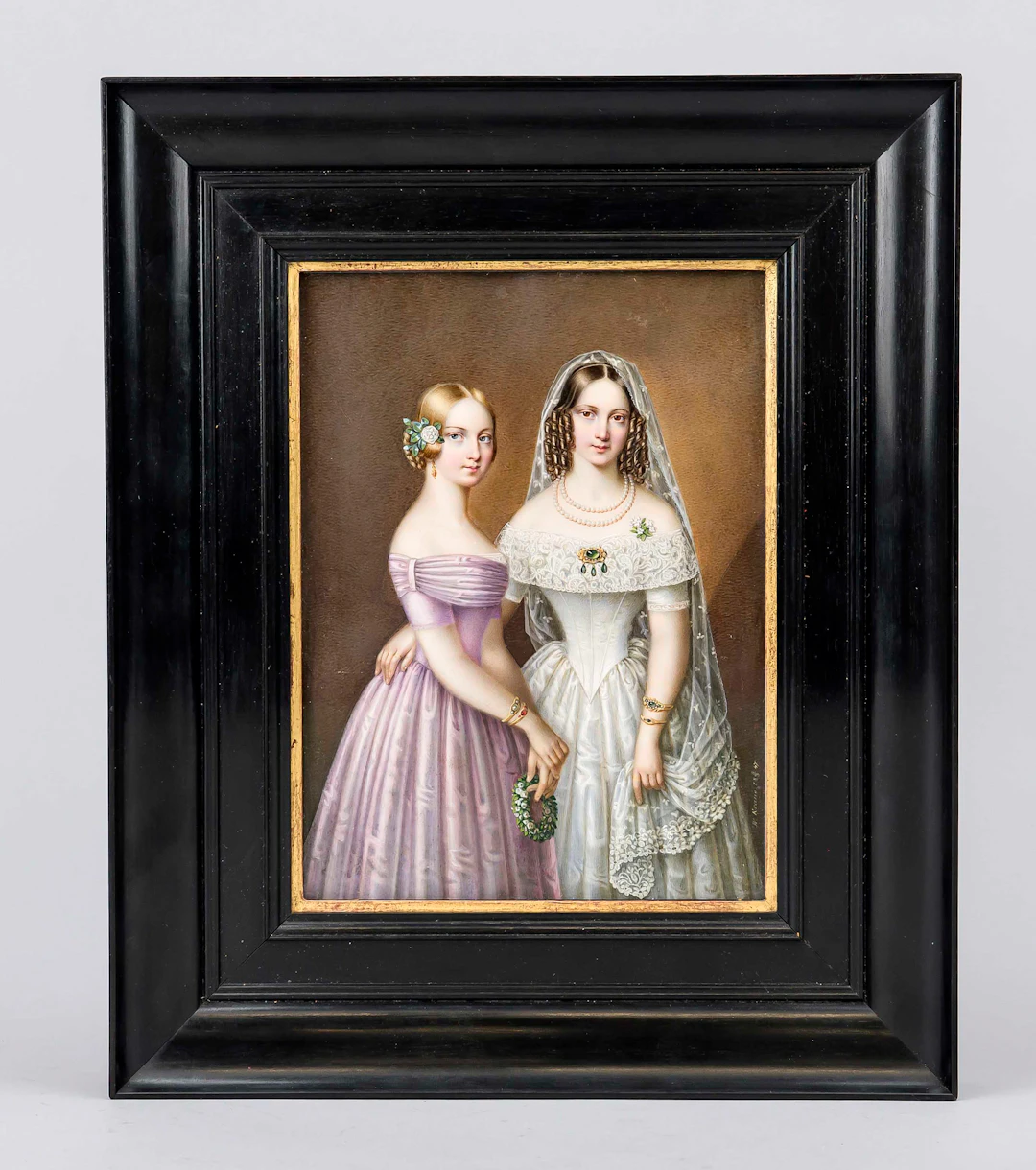 Große Spätbiedermeier Miniaturmal