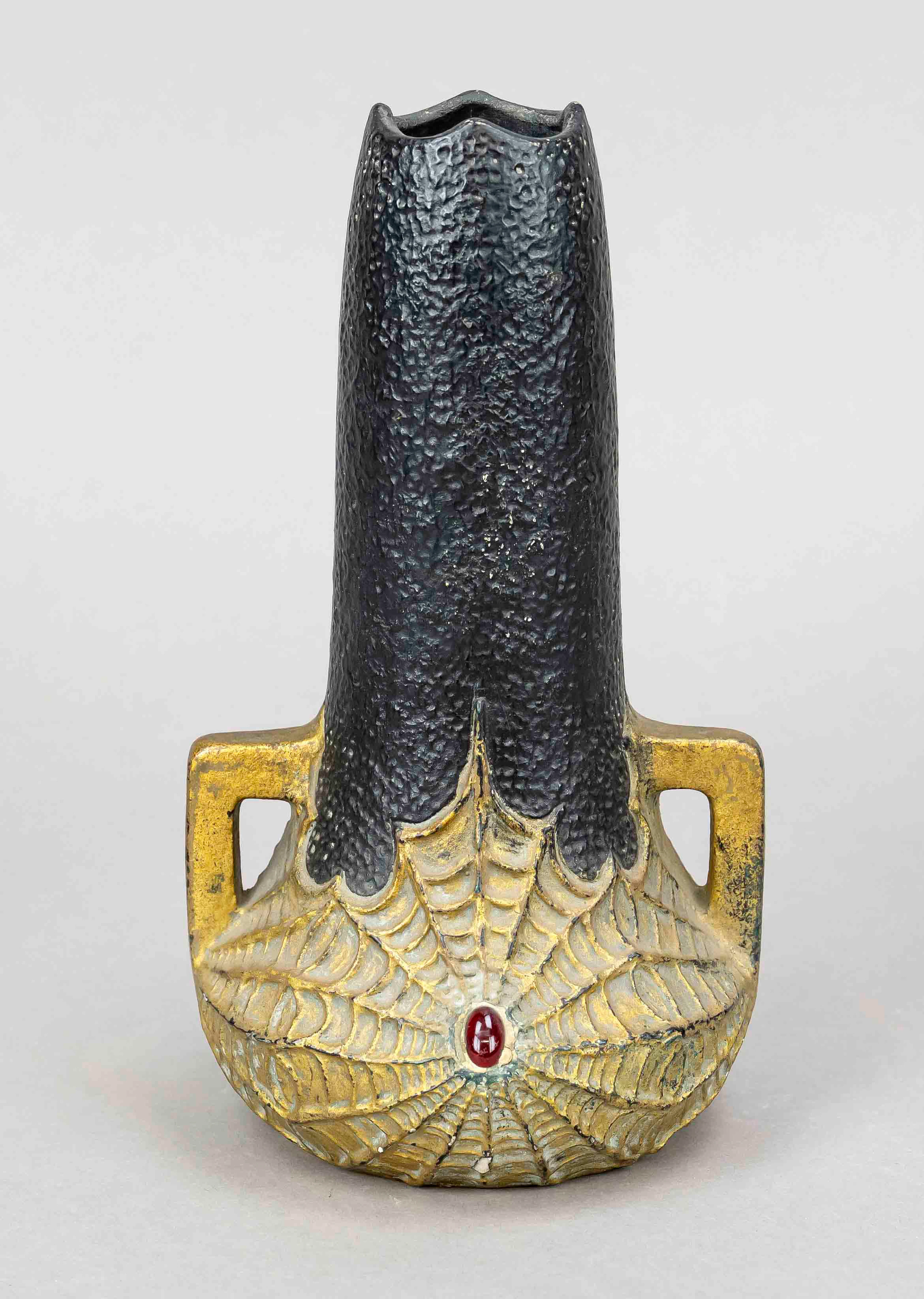 Jugendstil Keramikvase, Majolika -