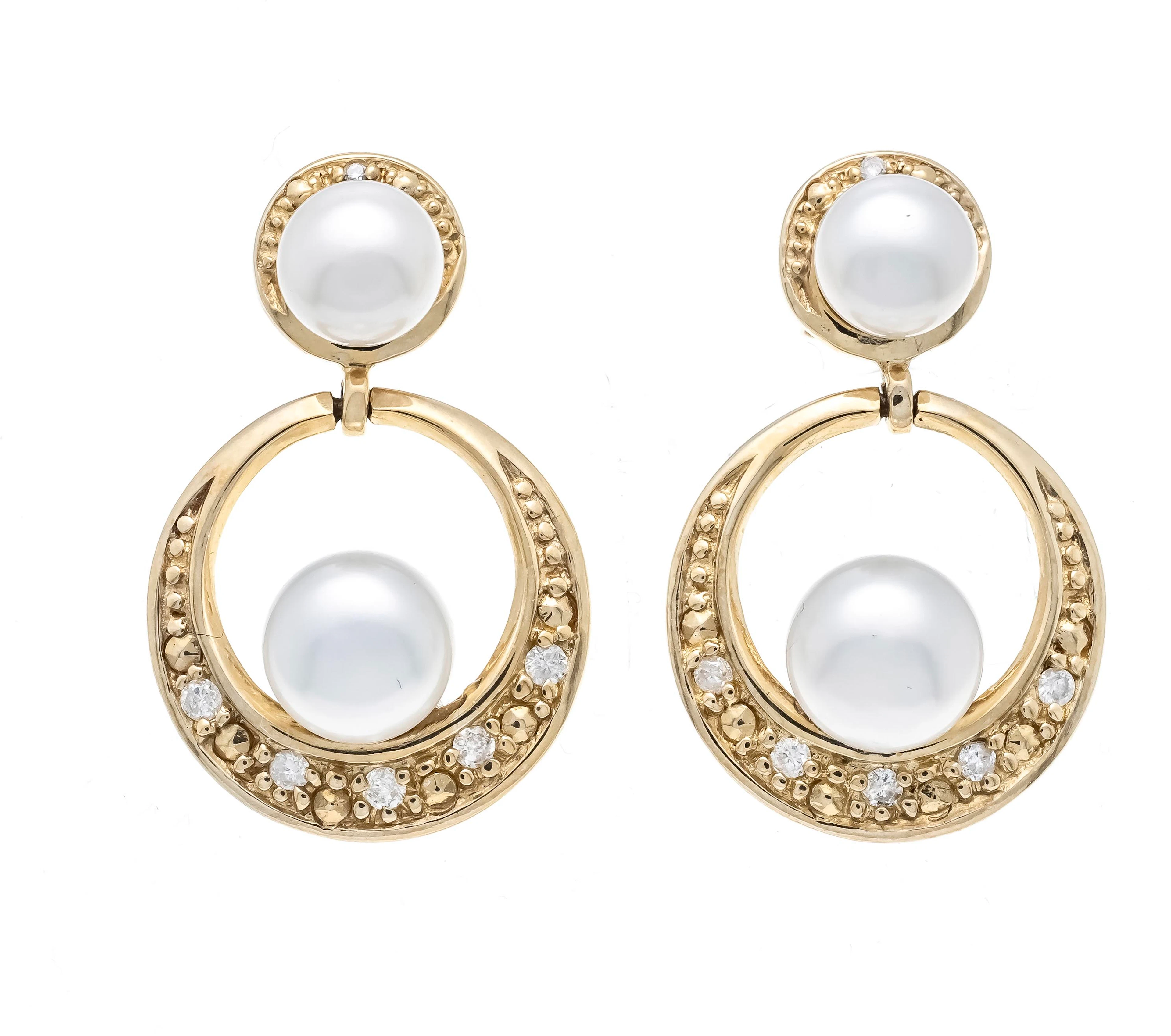 Akoya-Brillant-Ohrstecker GG 585/