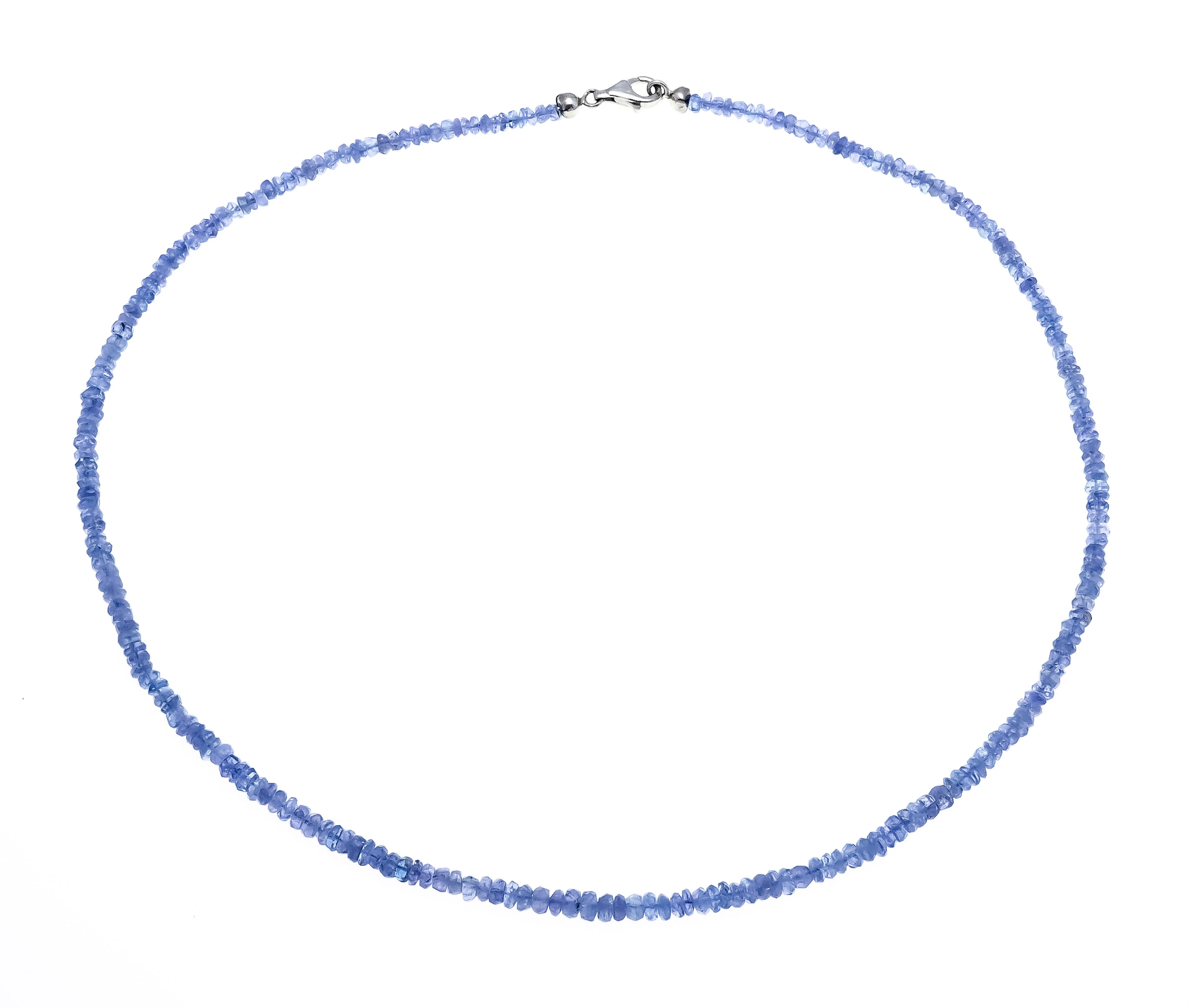 Tansanit-Collier mit Karabiner Si