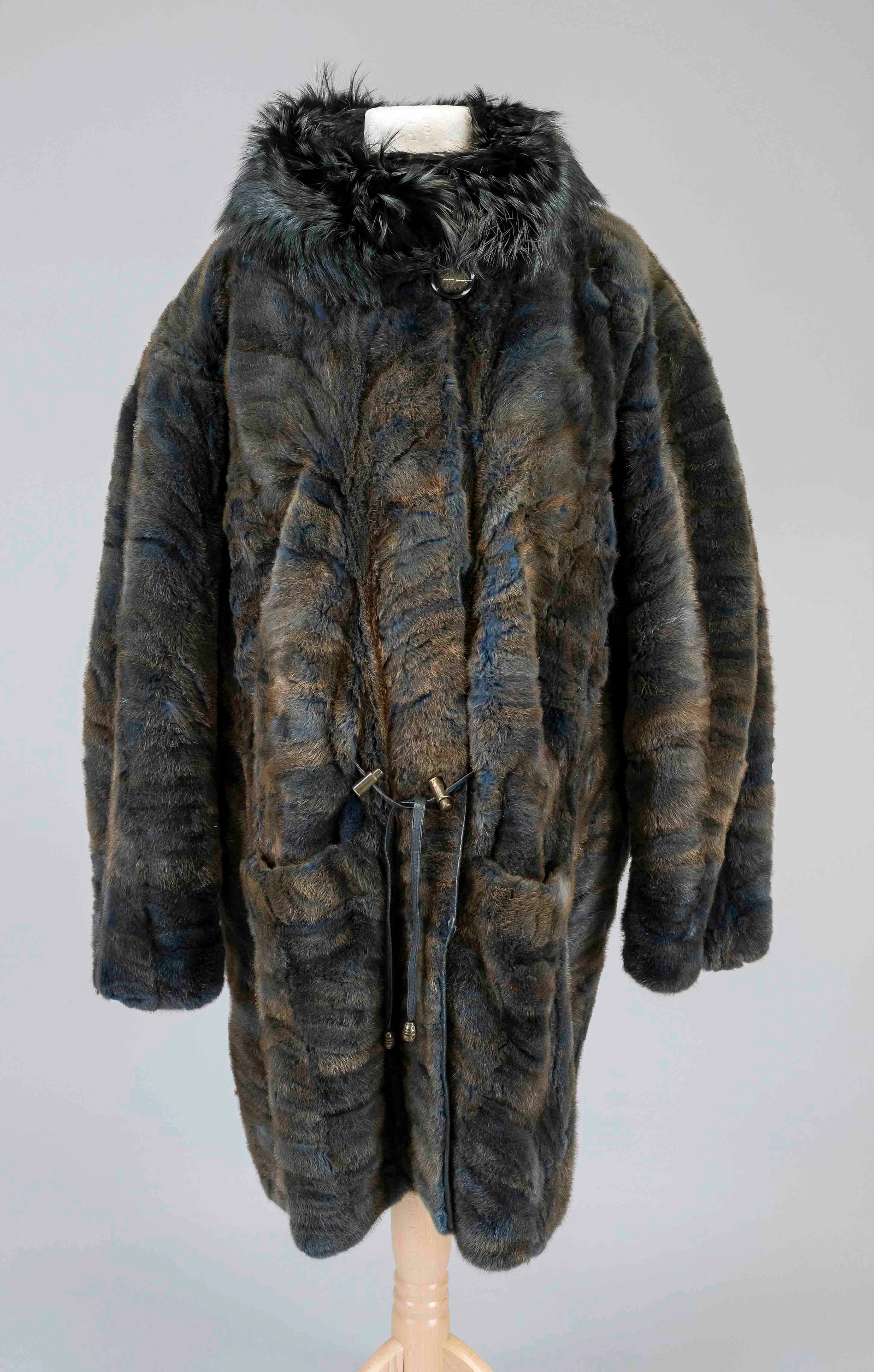 Vintage Kurzmantel, blaubraun cha