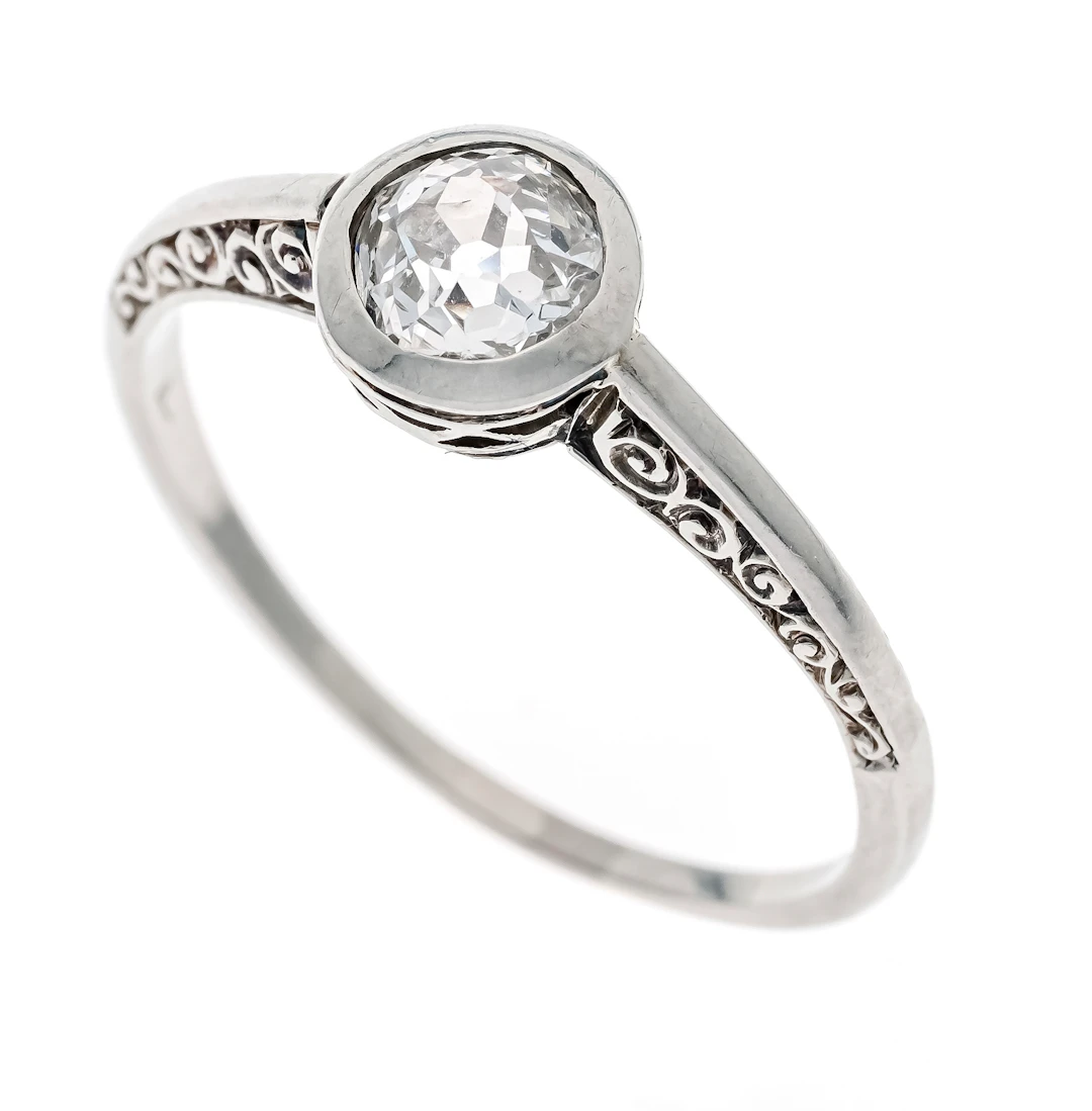 Solitär Altschliff-Diamant-Ring W
