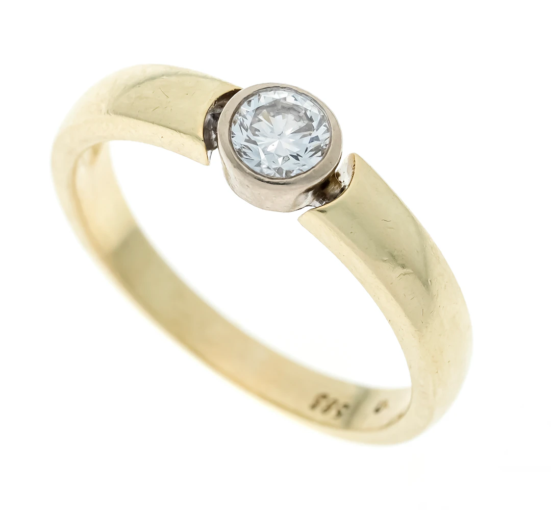 Solitär Brillant-Ring GG/WG 585/0