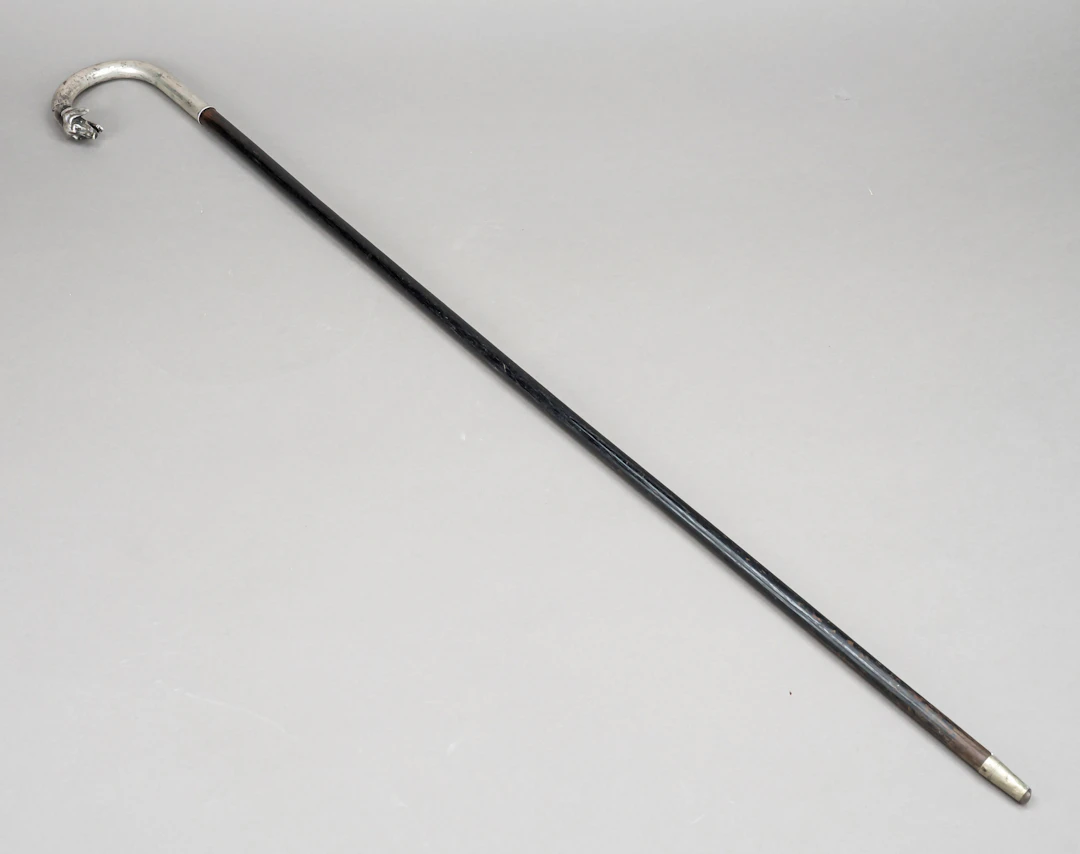 Spazierstock mit Silbergriff, 20.
