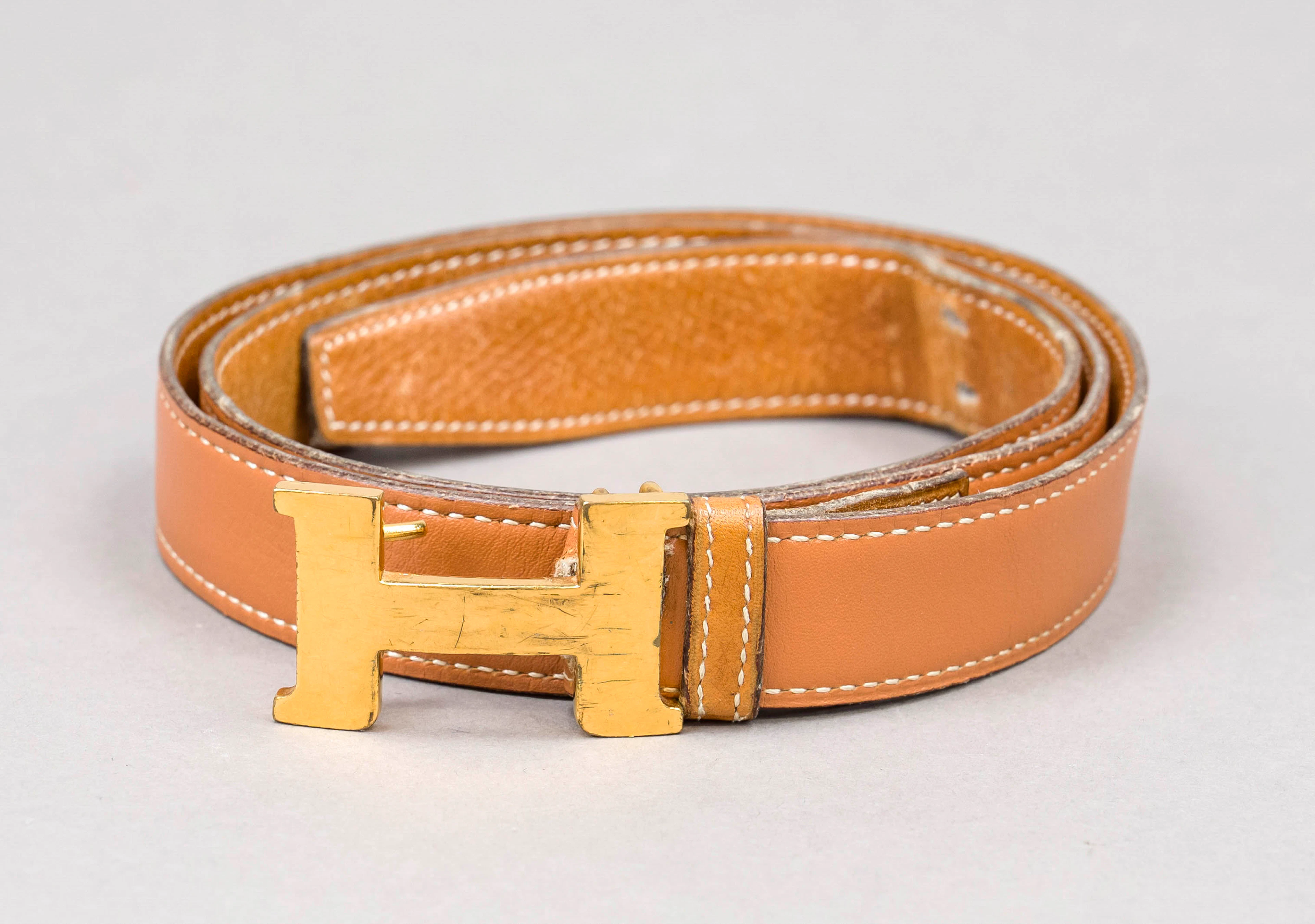 Hermes, schmaler Gürtel, cognacfa