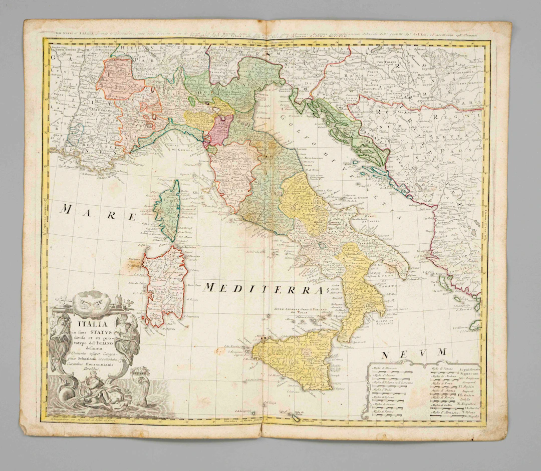 Historische Karte Italiens -- ''I