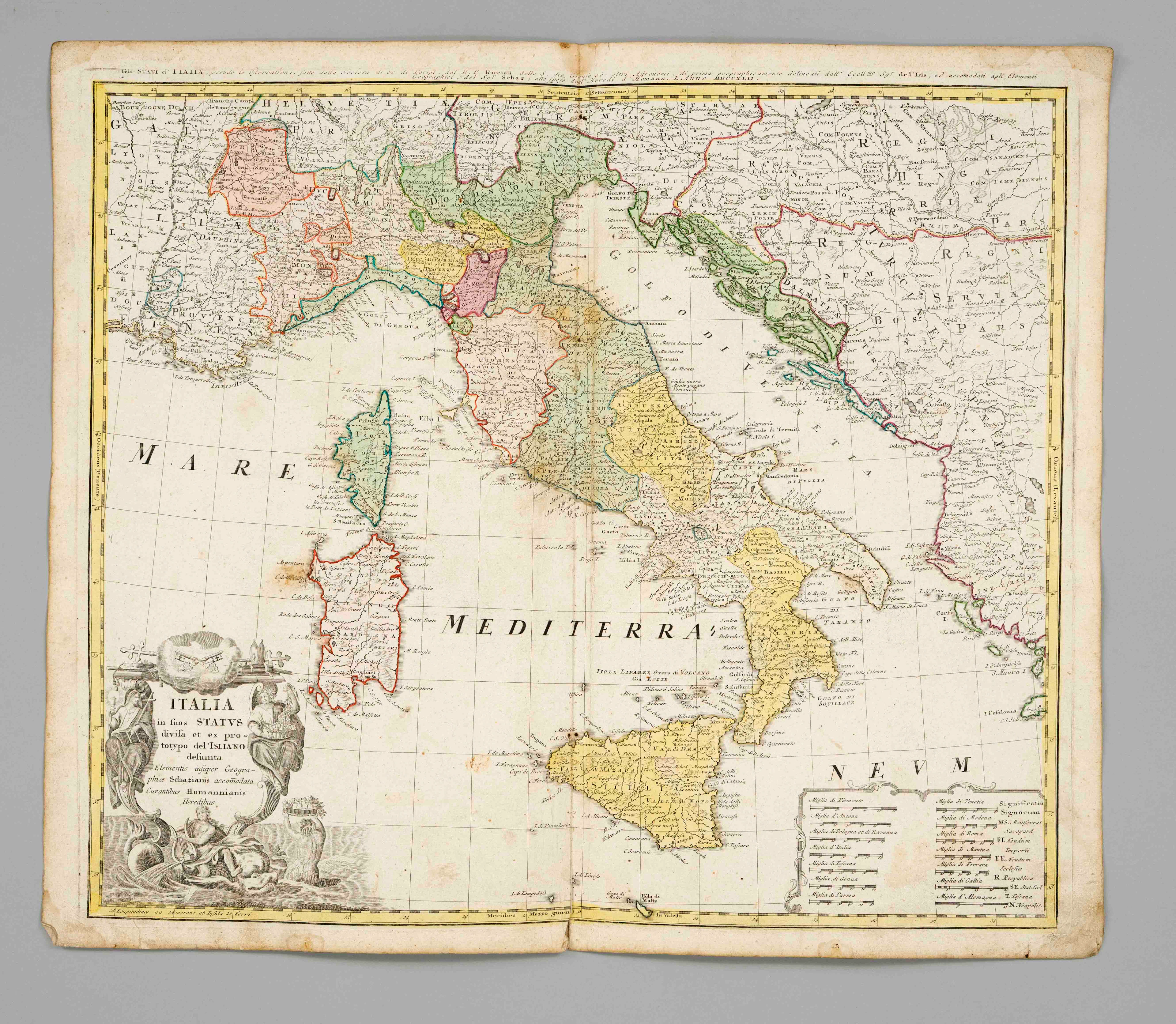 Historische Karte Italiens -- ''I