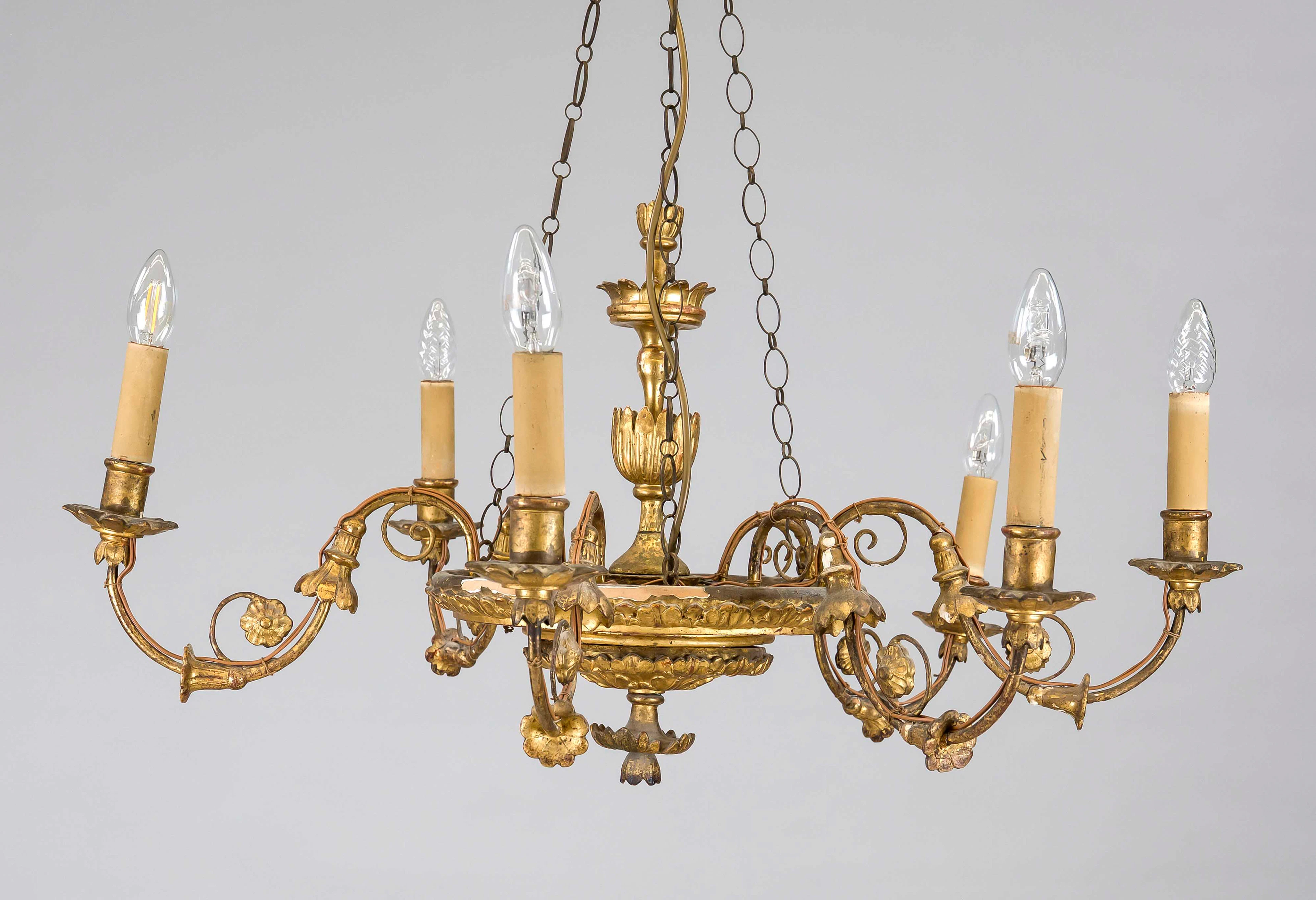 Deckenlampe, 18. Jh., Holz vergol