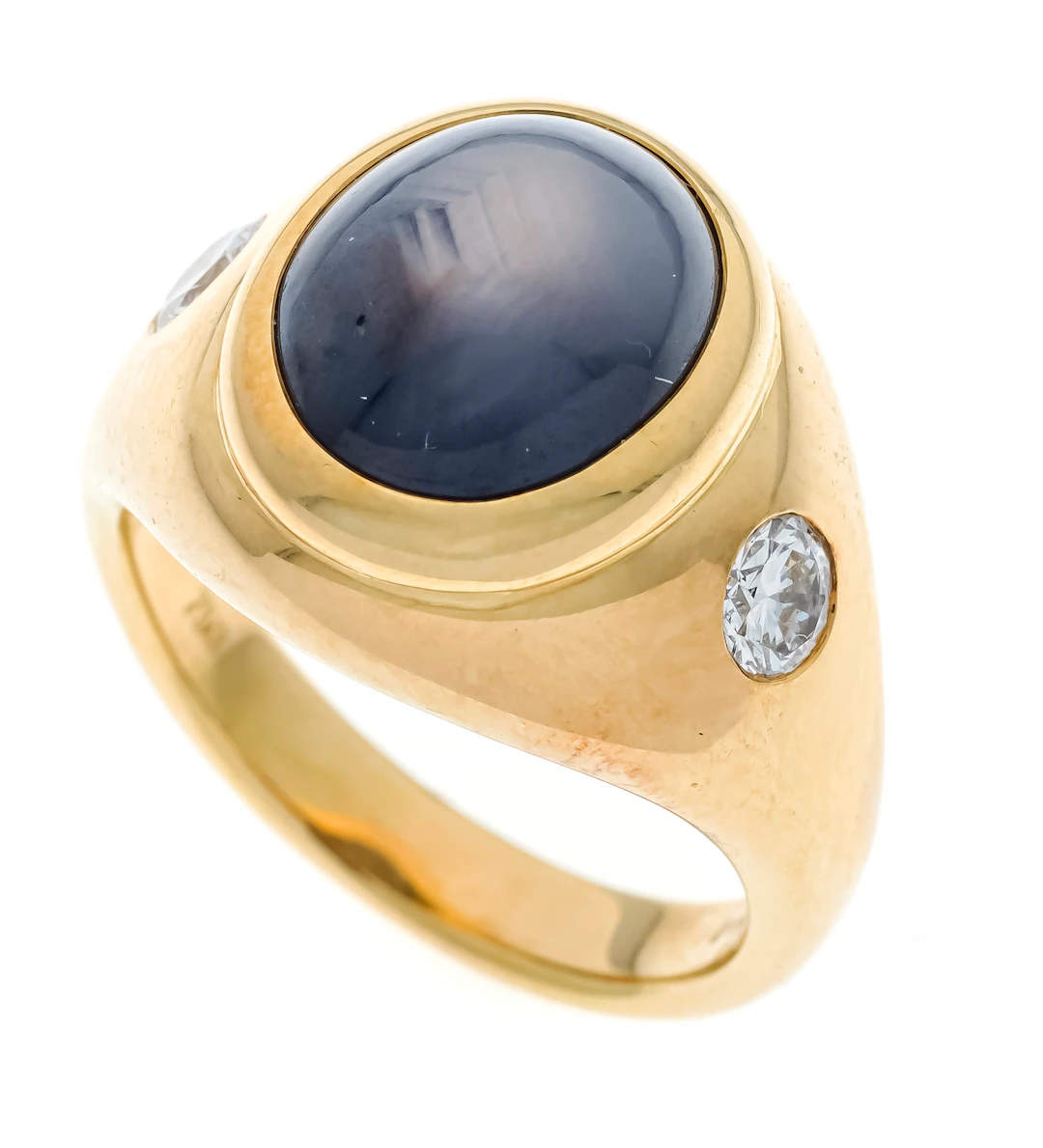 Sternsaphir-Brillant-Ring GG 750/