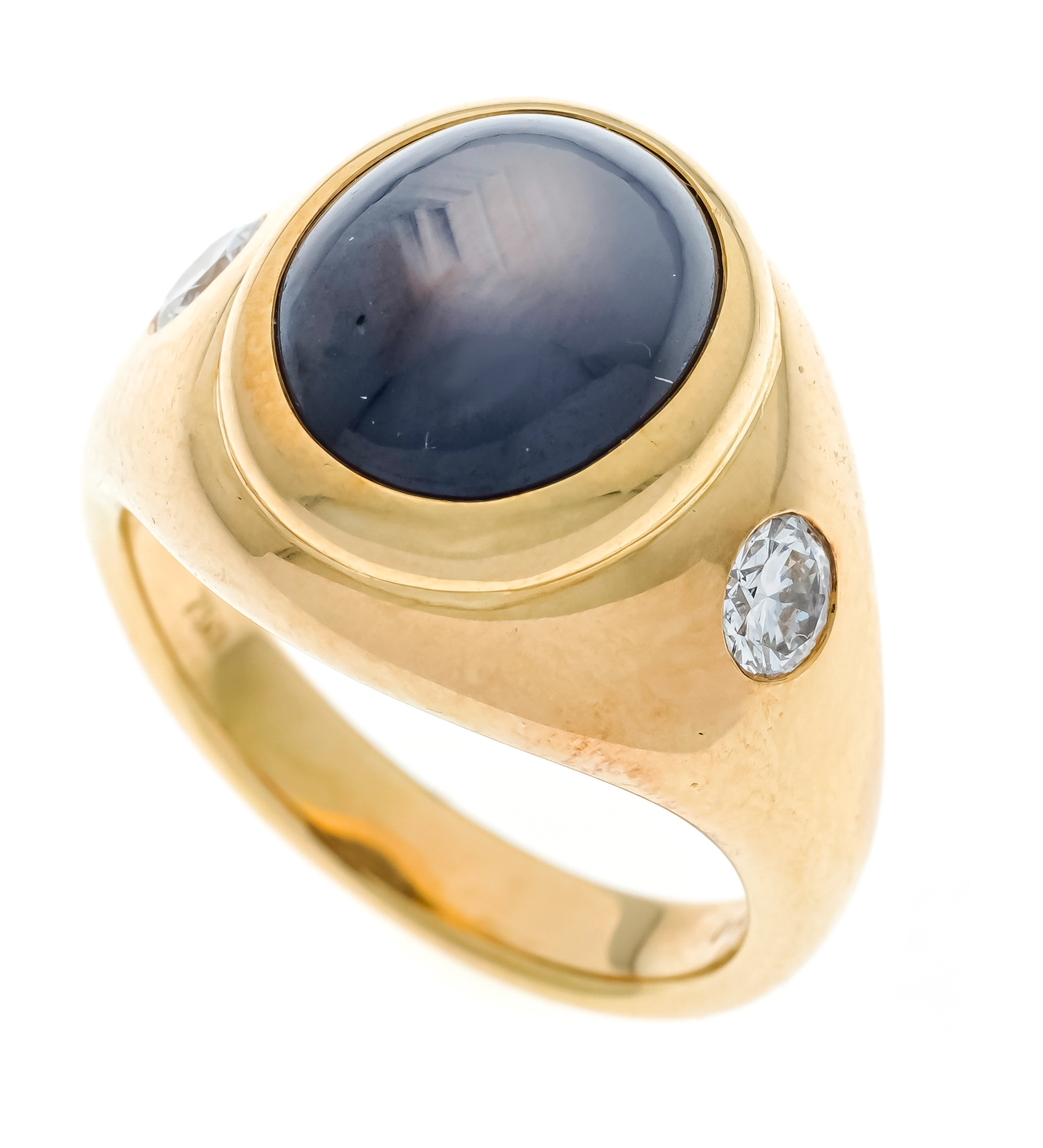 Sternsaphir-Brillant-Ring GG 750/