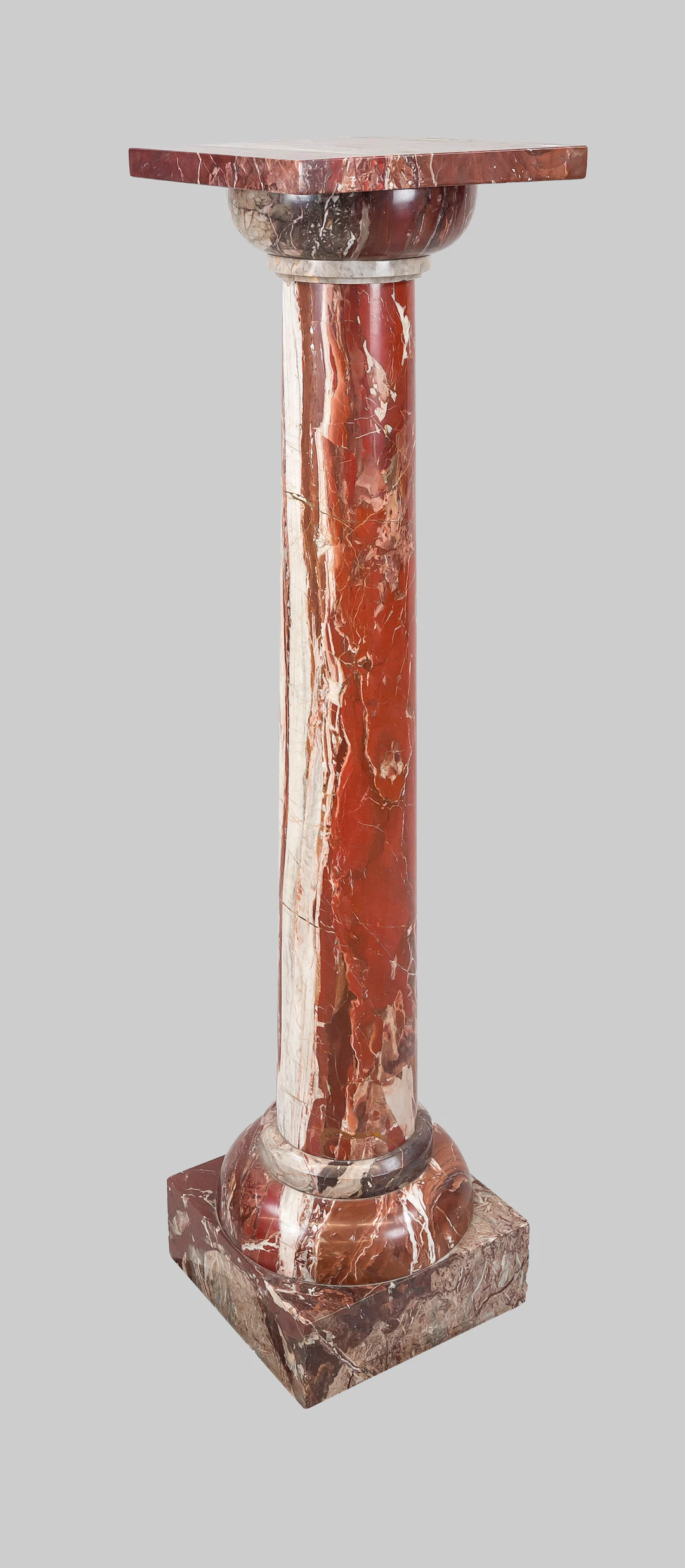 Säule, 20. Jh., rötlicher Marmor