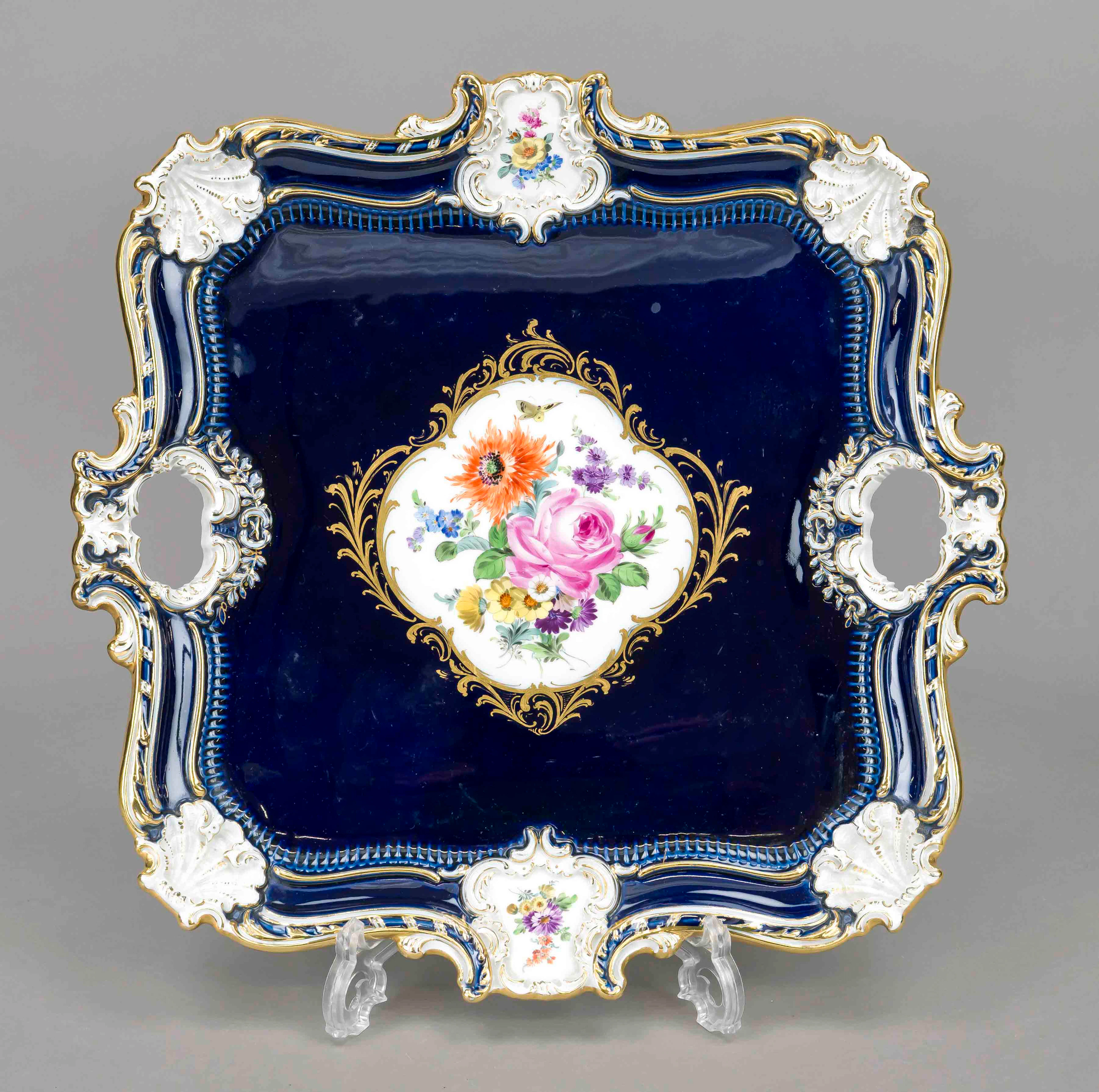 Großes Prunktablett, Meissen, Pfe
