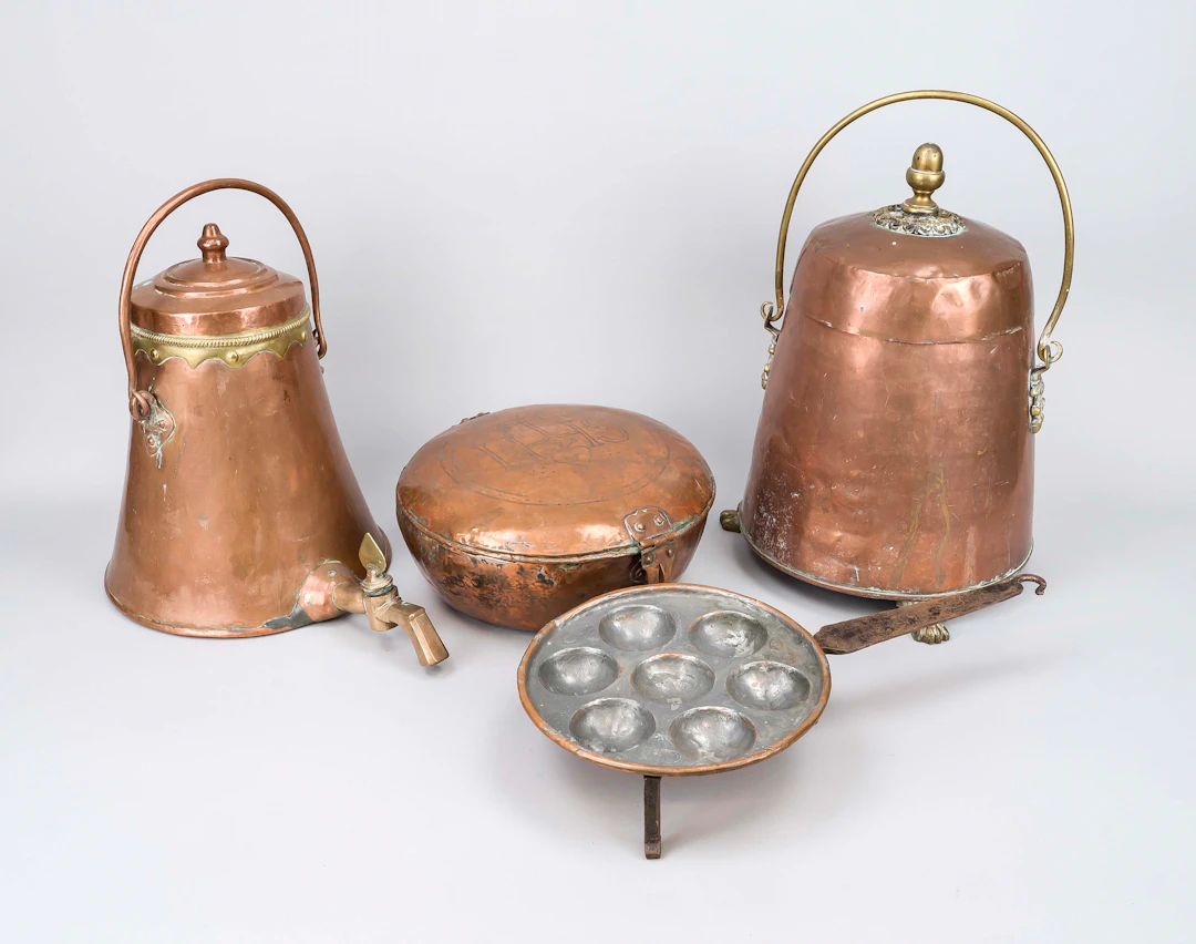4 Teile altes Kupfer, Niederlande