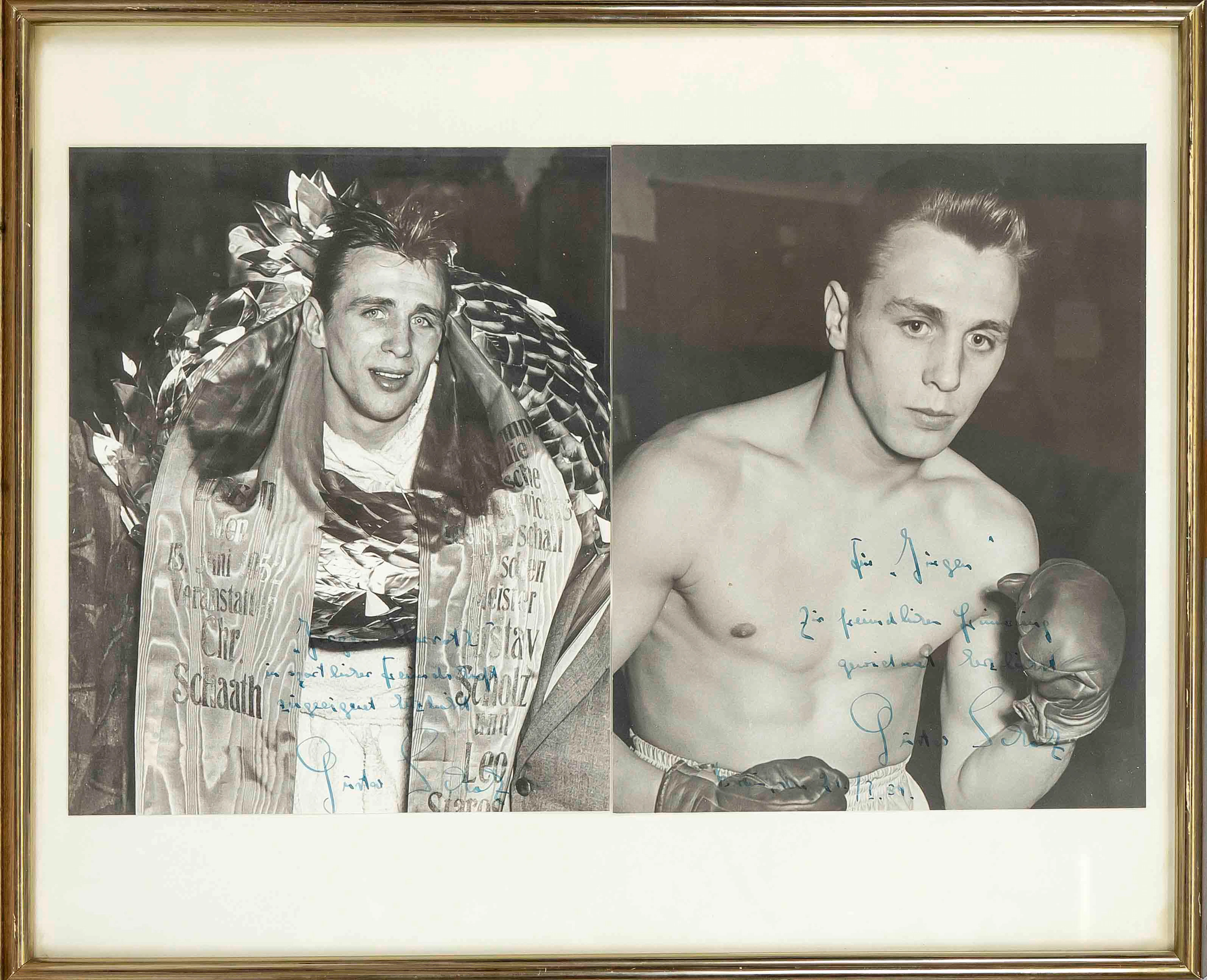 2 Autogramme von dem Boxer Gustav