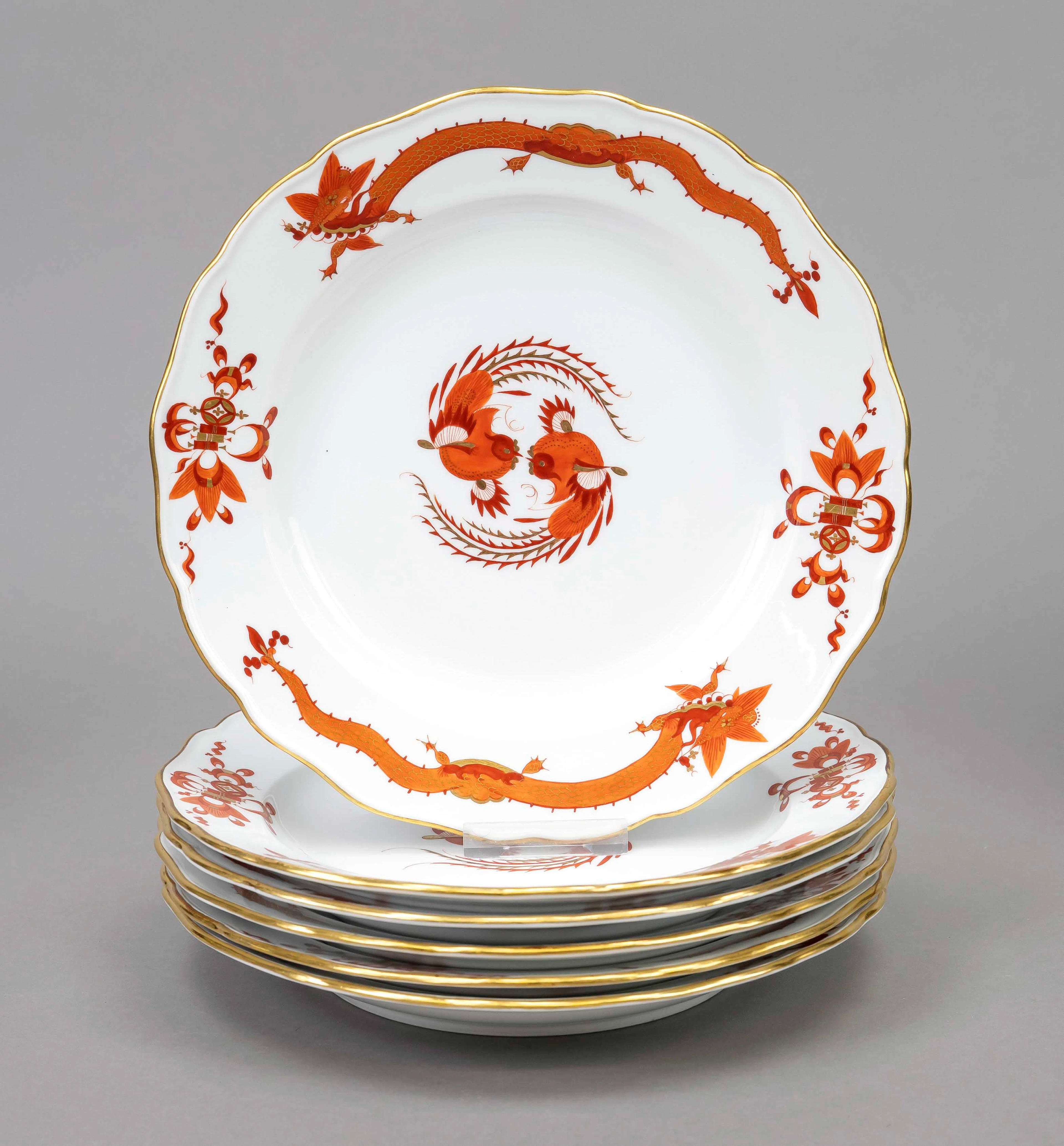 Sechs Speisenteller, Meissen, Mar