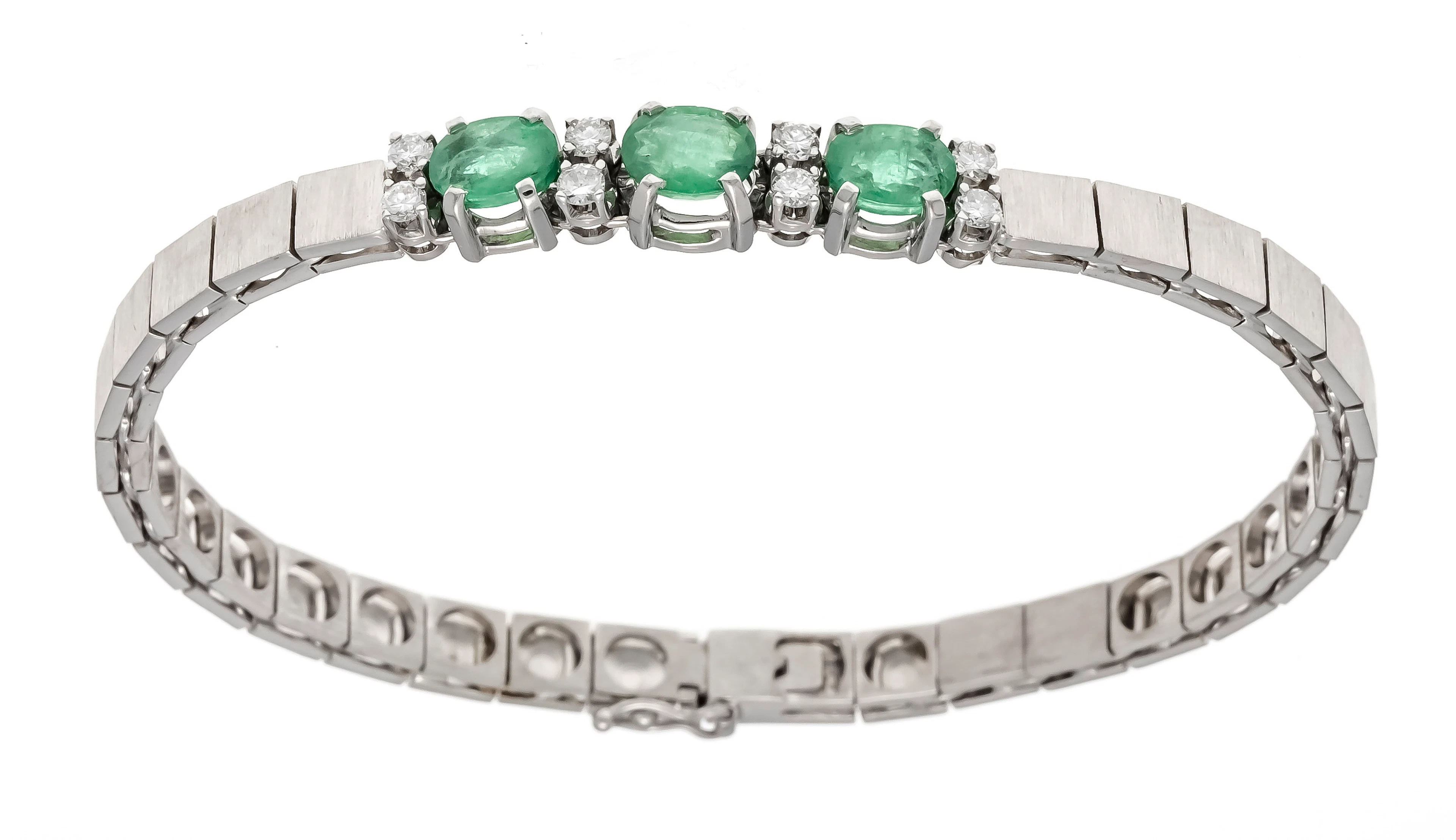 Smaragd-Brillant Riviére-Armband W