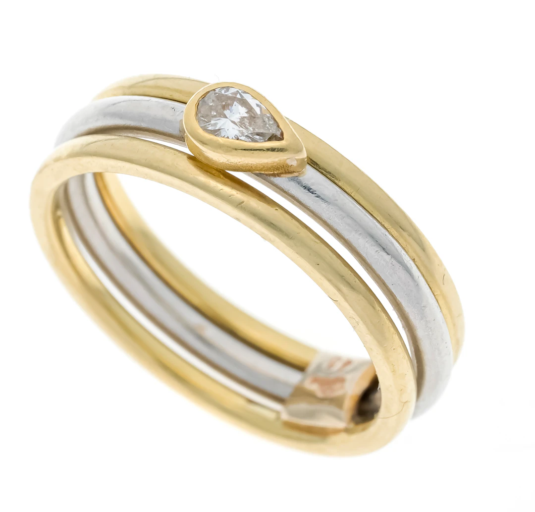 2-teiliger Diamanttropfen-Ring GG