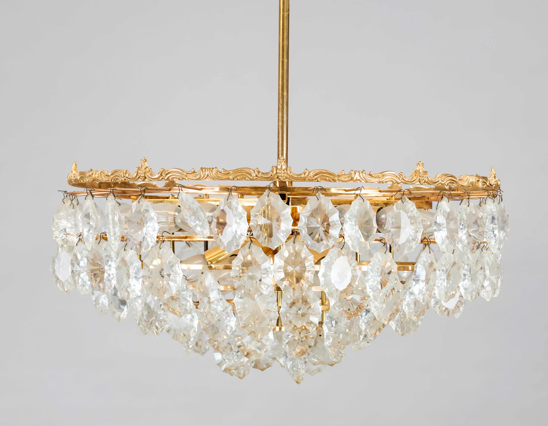 Deckenlampe, 20. Jh., Kränze mit