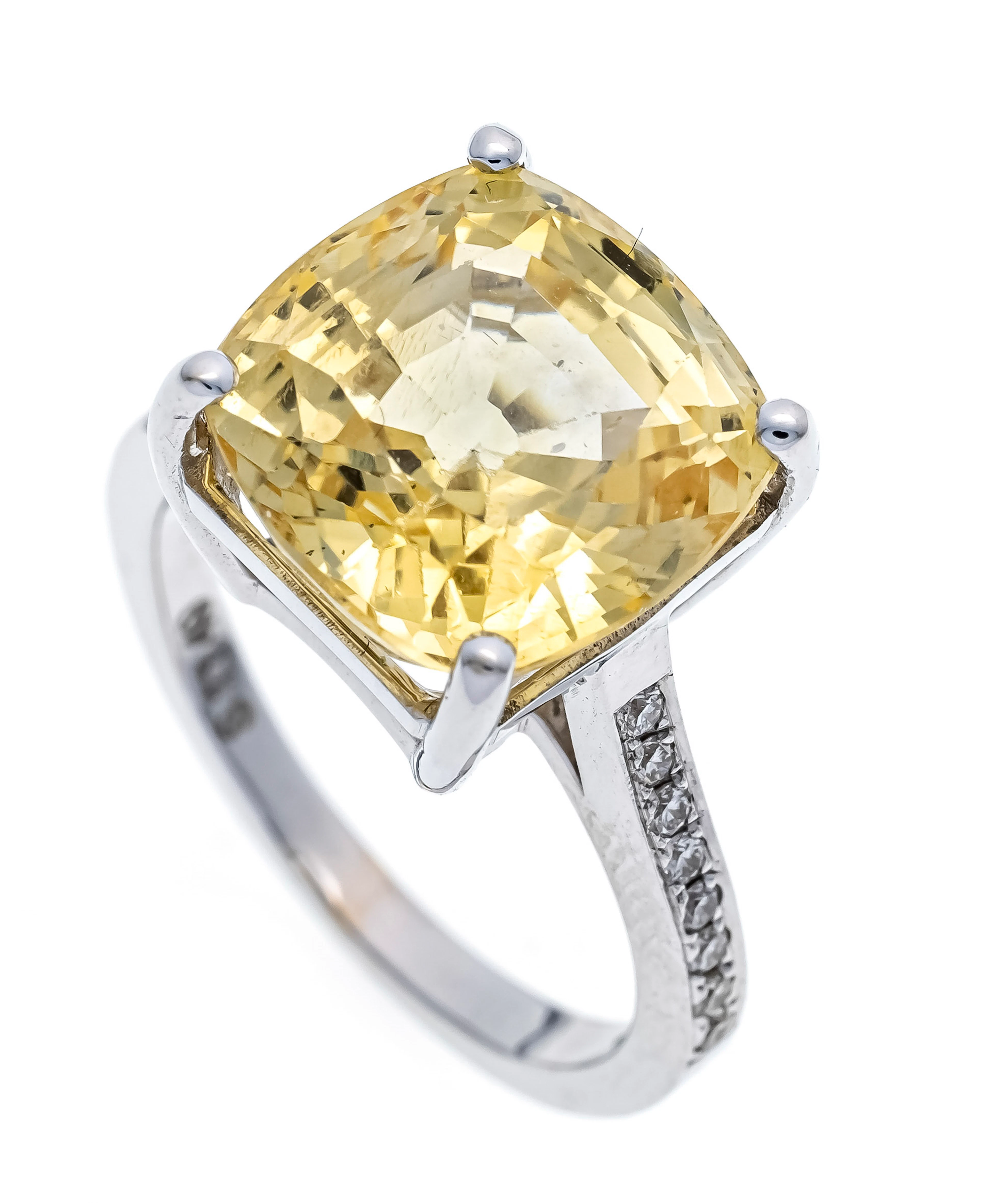Gelber Saphir-Brillant-Ring WG 75