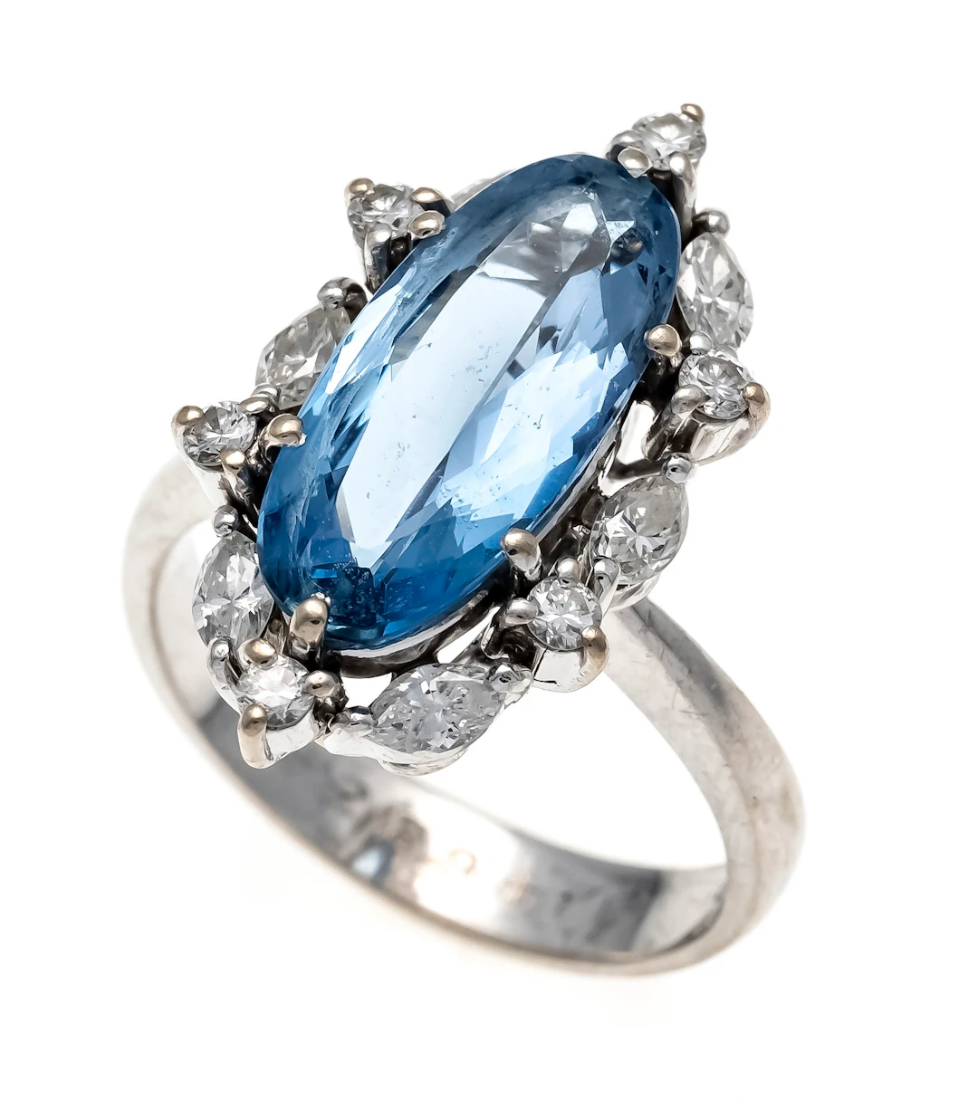 Aquamarin-Diamant-Ring WG 750/000