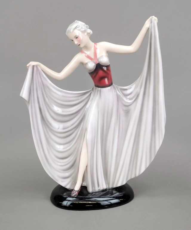 Art Deco Figur, Tanzstudie, Golds