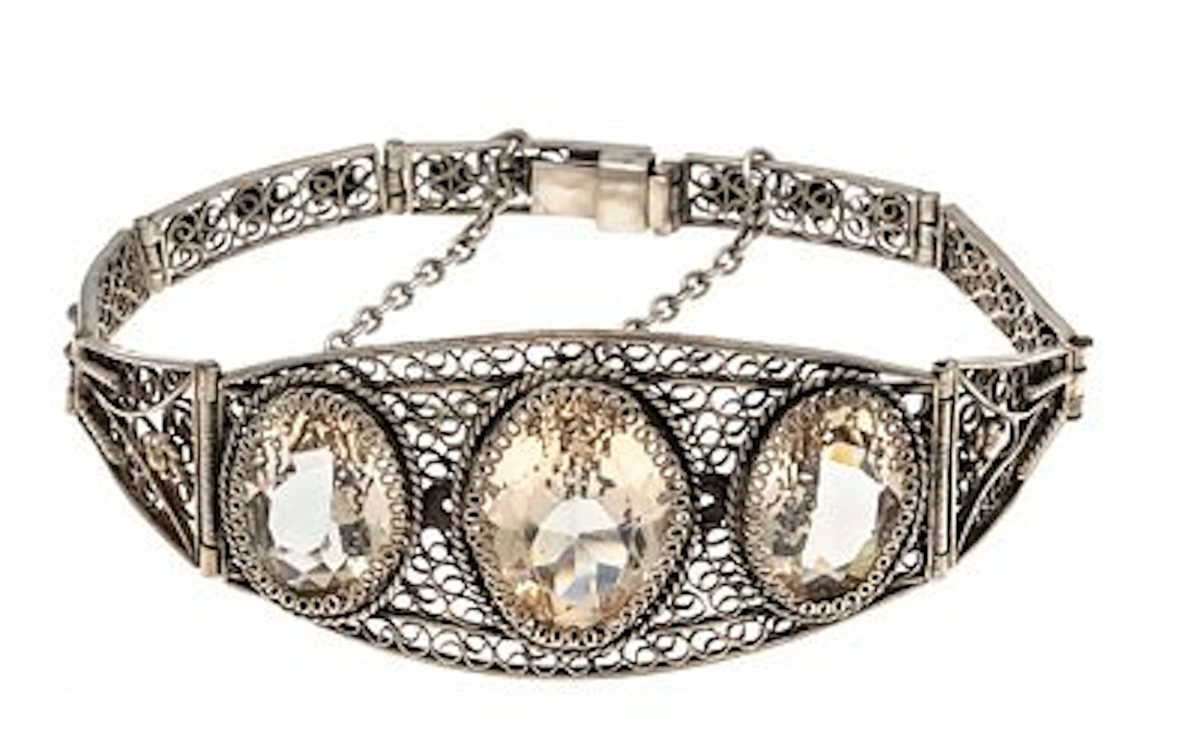 Filigranes Citrin-Armband Silber 800