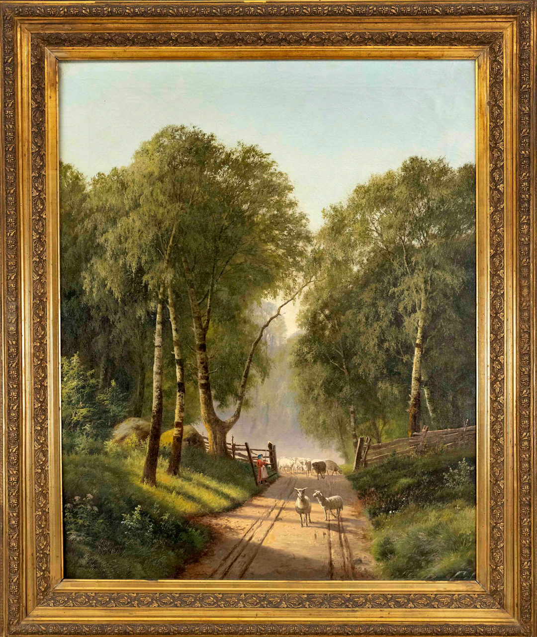 Maler des 19.Jhdt. Schafherde auf