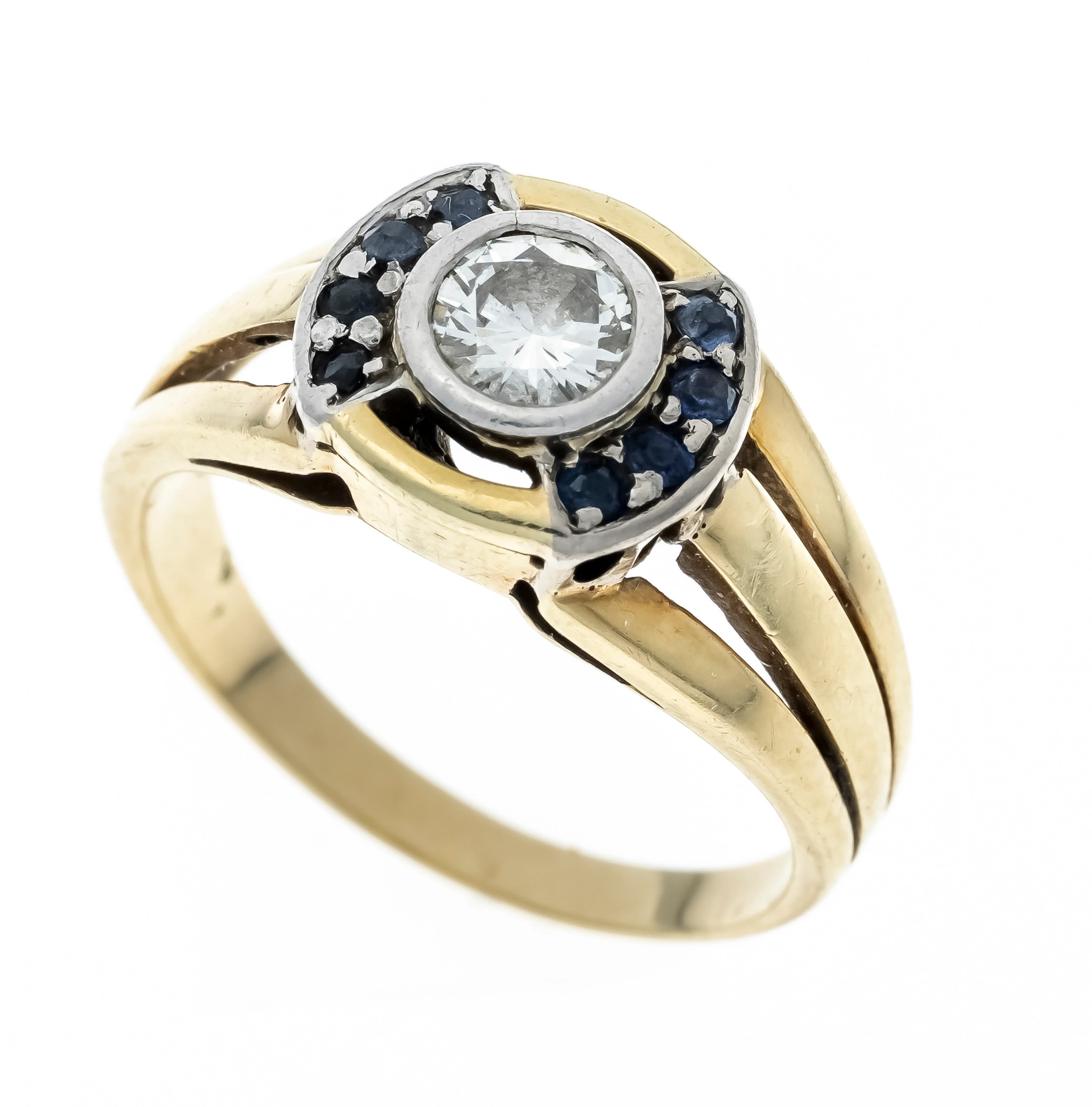 Brillant-Saphir-Ring GG/WG 585/00