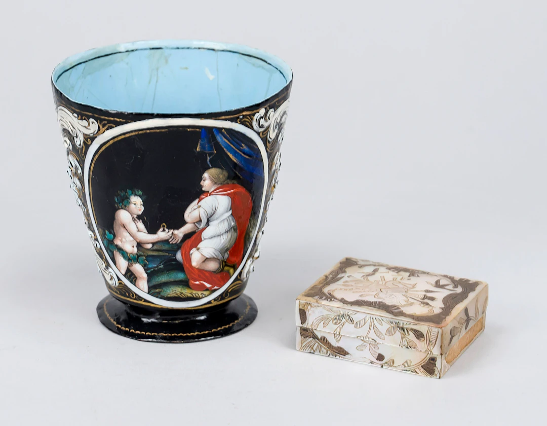Laudin Emaillebecher Limoges und
