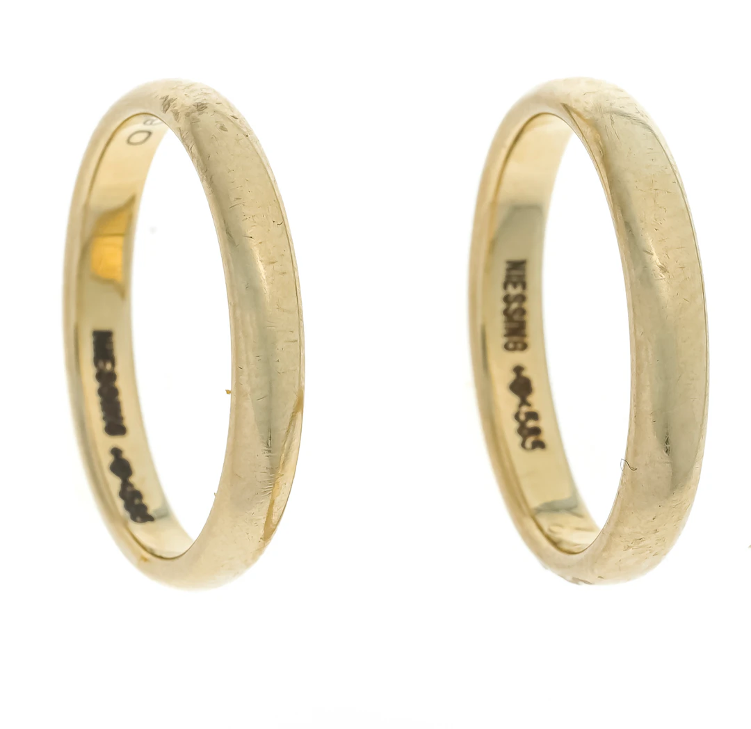 2 Niessing Eheringe GG 585/000 B.