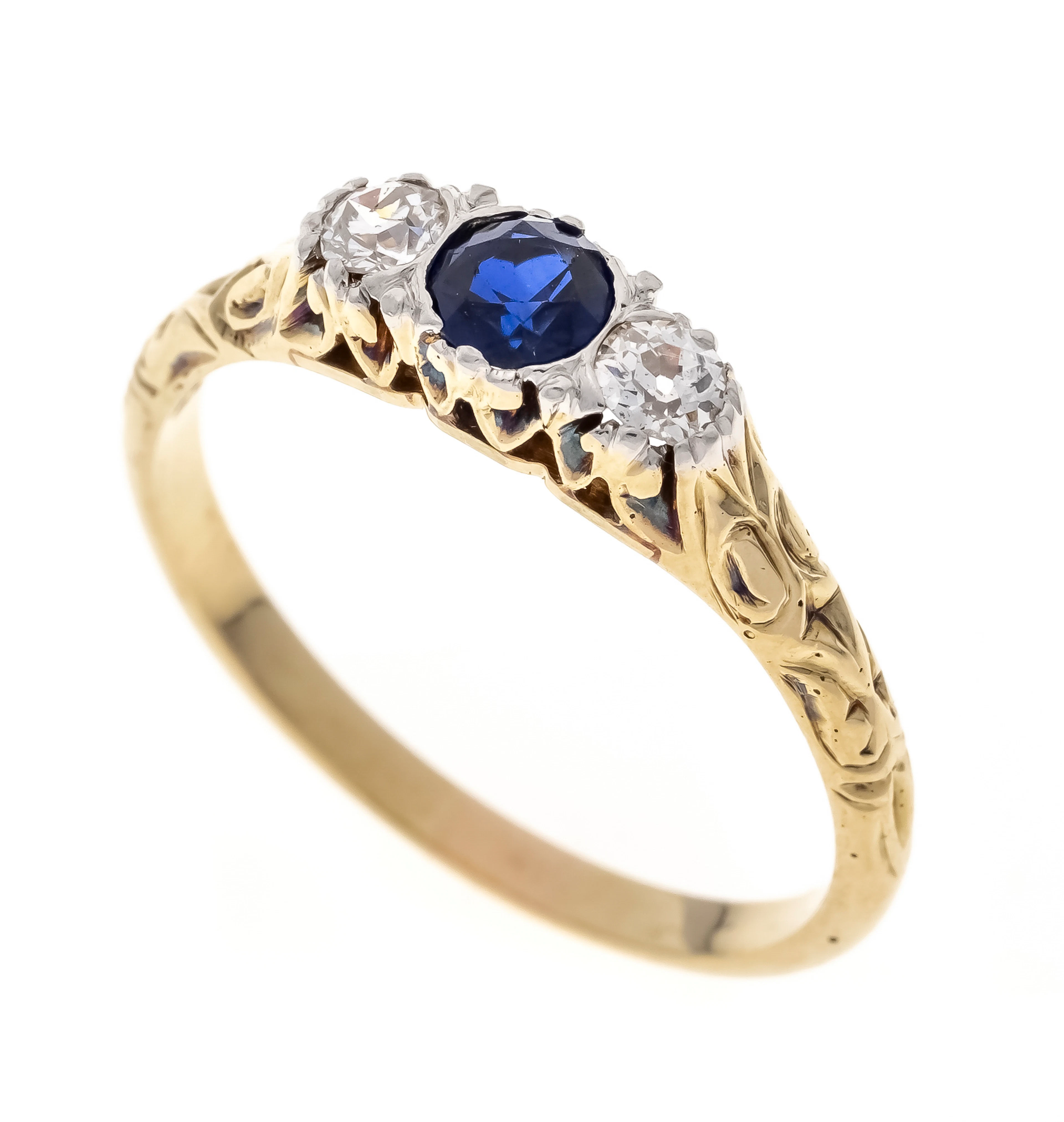 Historismus Saphir-Diamant-Ring G