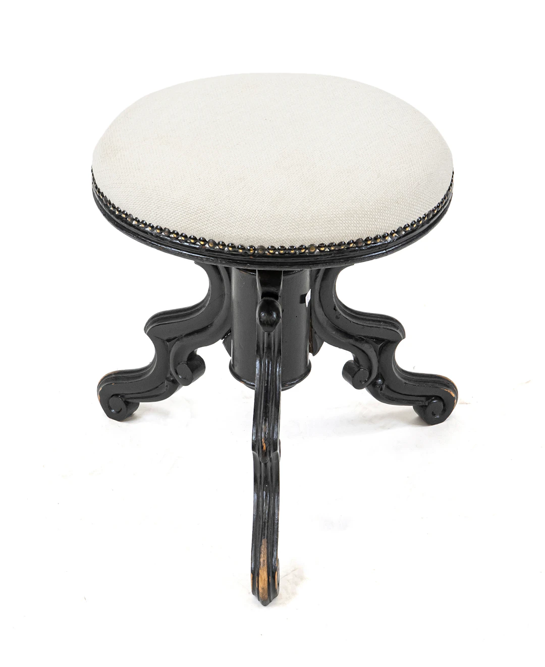 Klavierhocker um 1850, Holz eboni