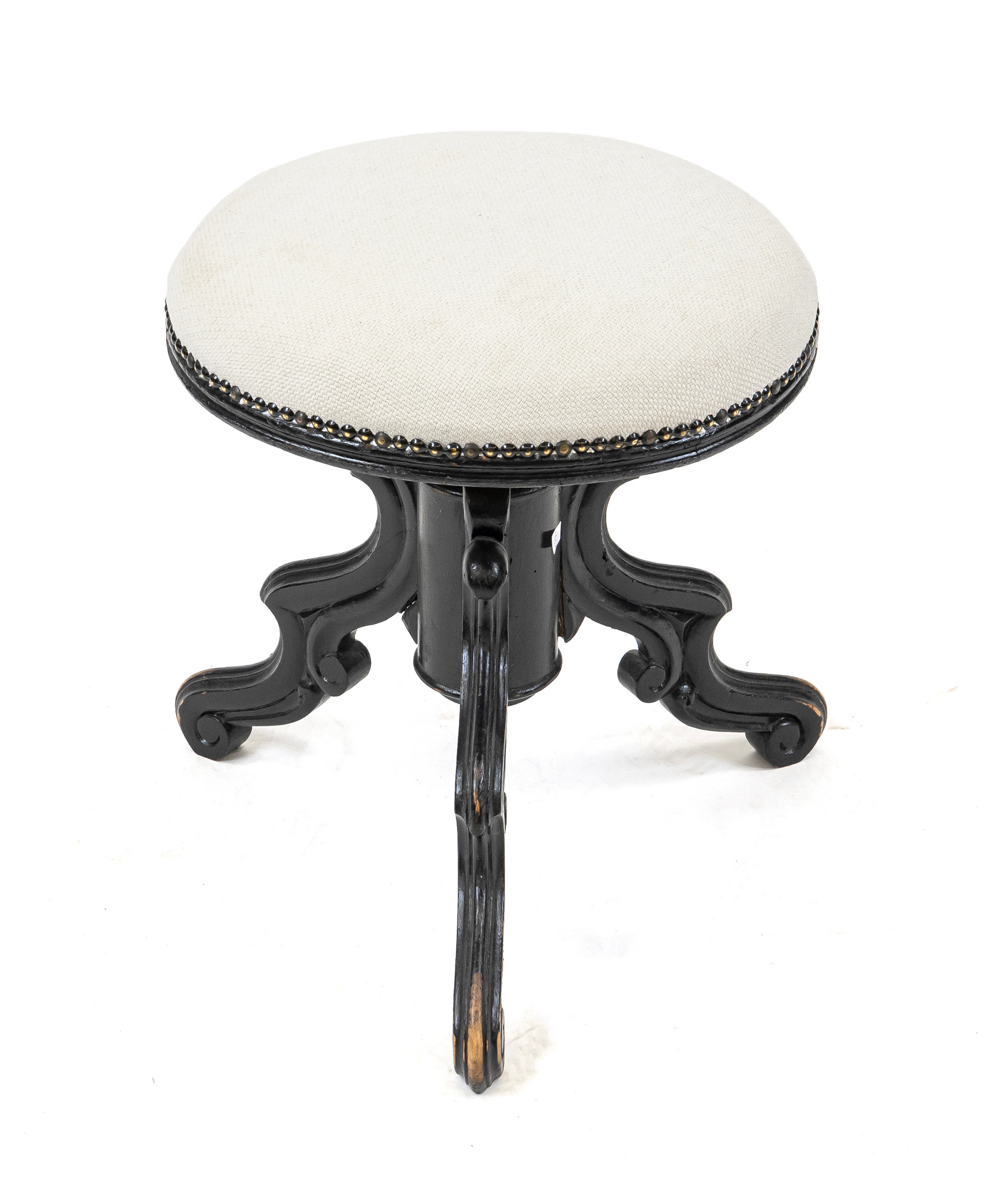 Klavierhocker um 1850, Holz eboni