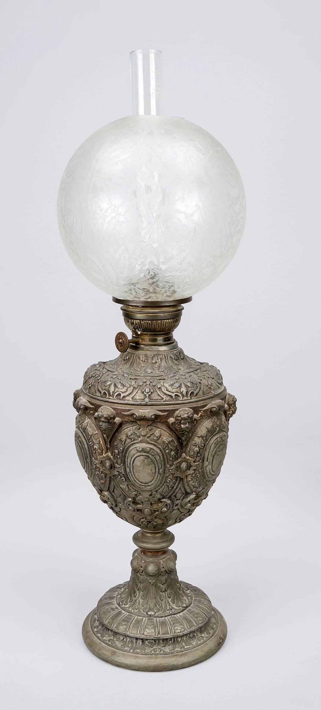 Petroleumlampe, Ende 19. Jh., Met
