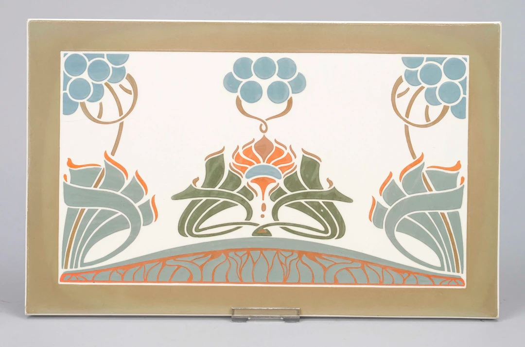Große Jugendstil-Fliese, um 1910