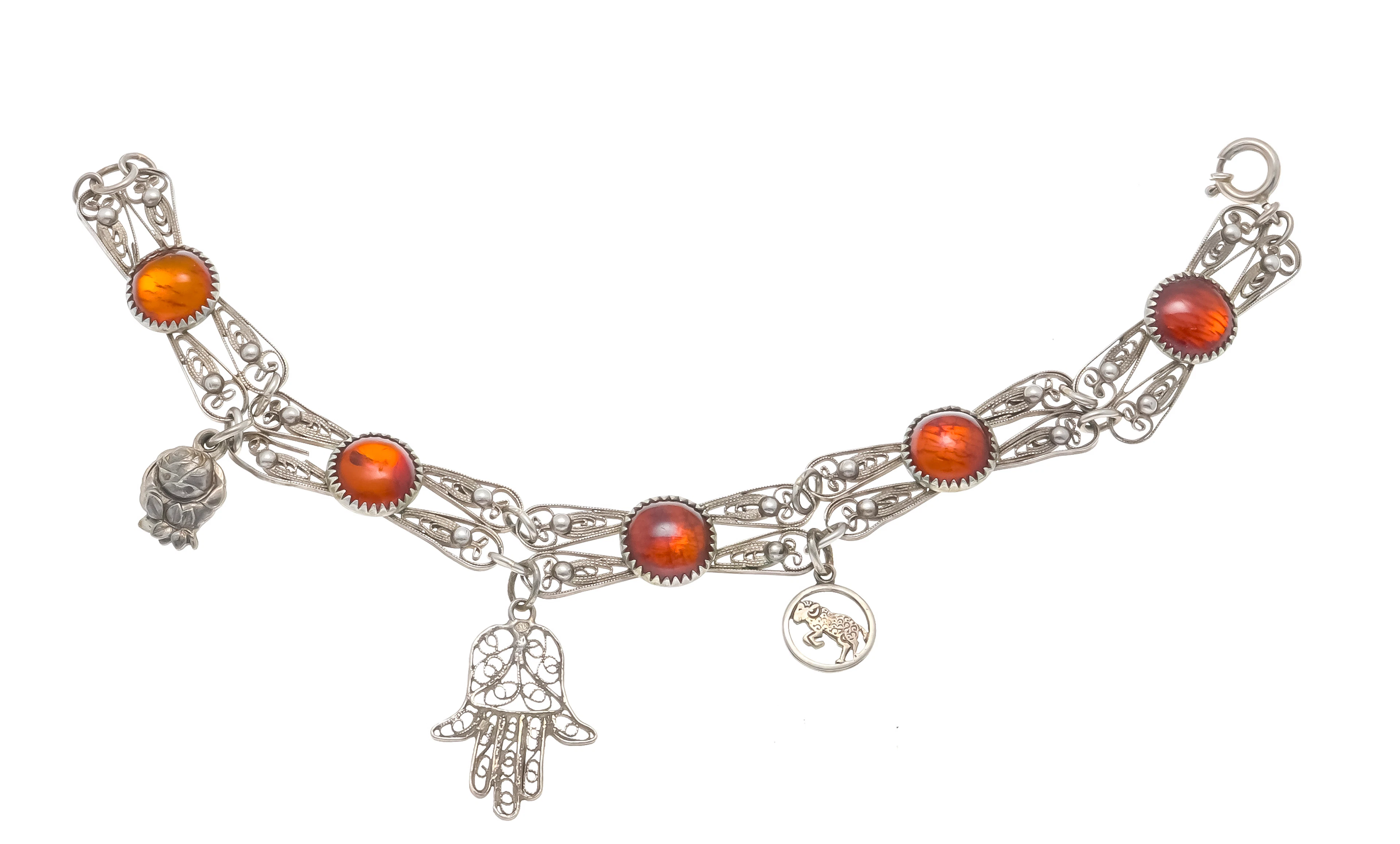 Bernstein-Armband Silber 835/000