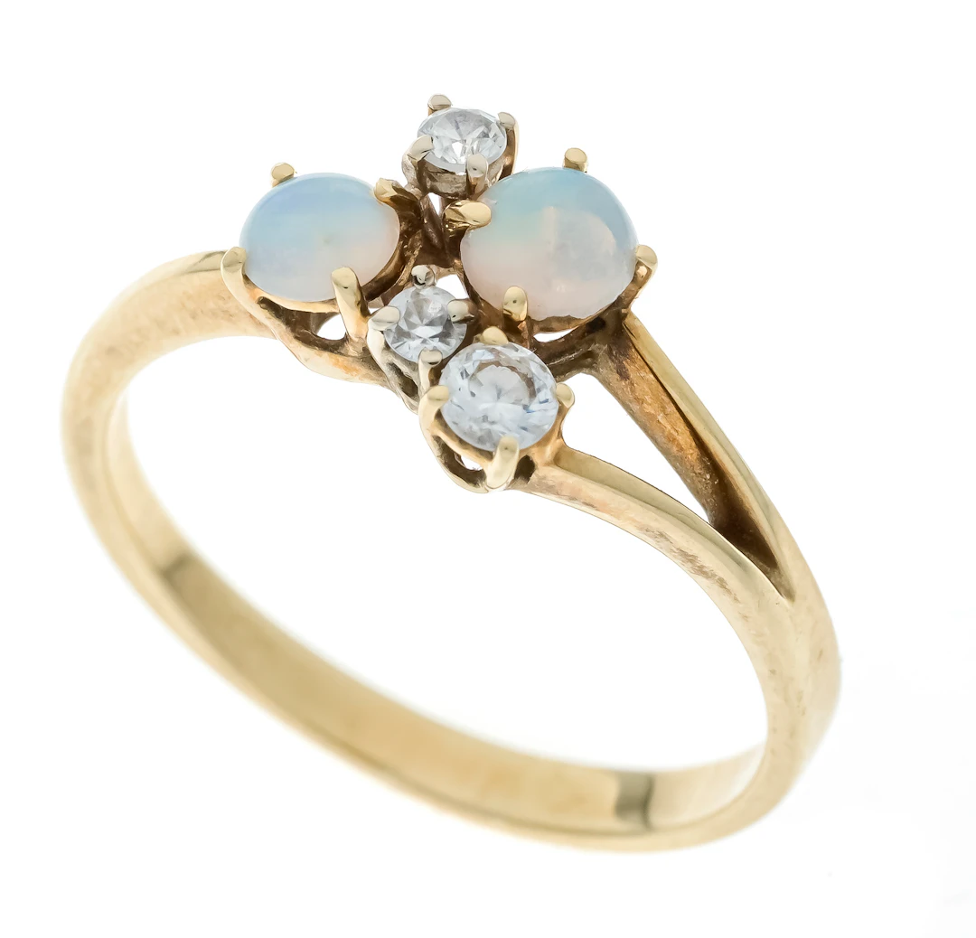 Opal-Ring mit Zirkonia GG/WG 585/