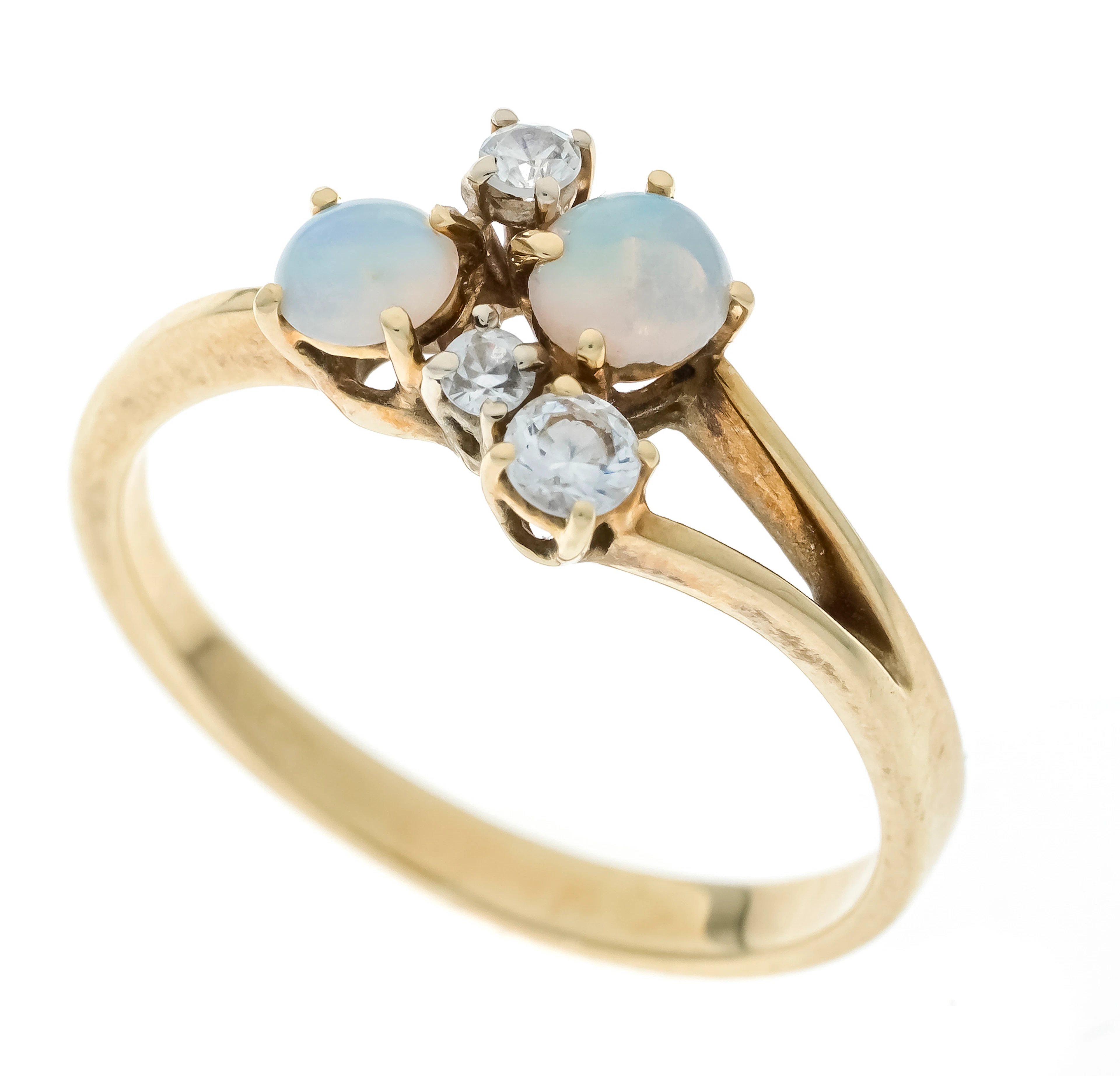 Opal-Ring mit Zirkonia GG/WG 585/