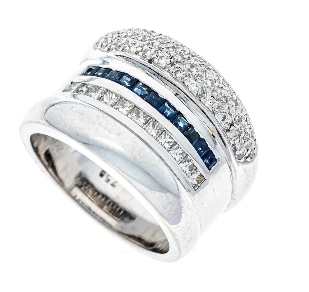 Saphir-Brillant-Ring WG 750/000 m