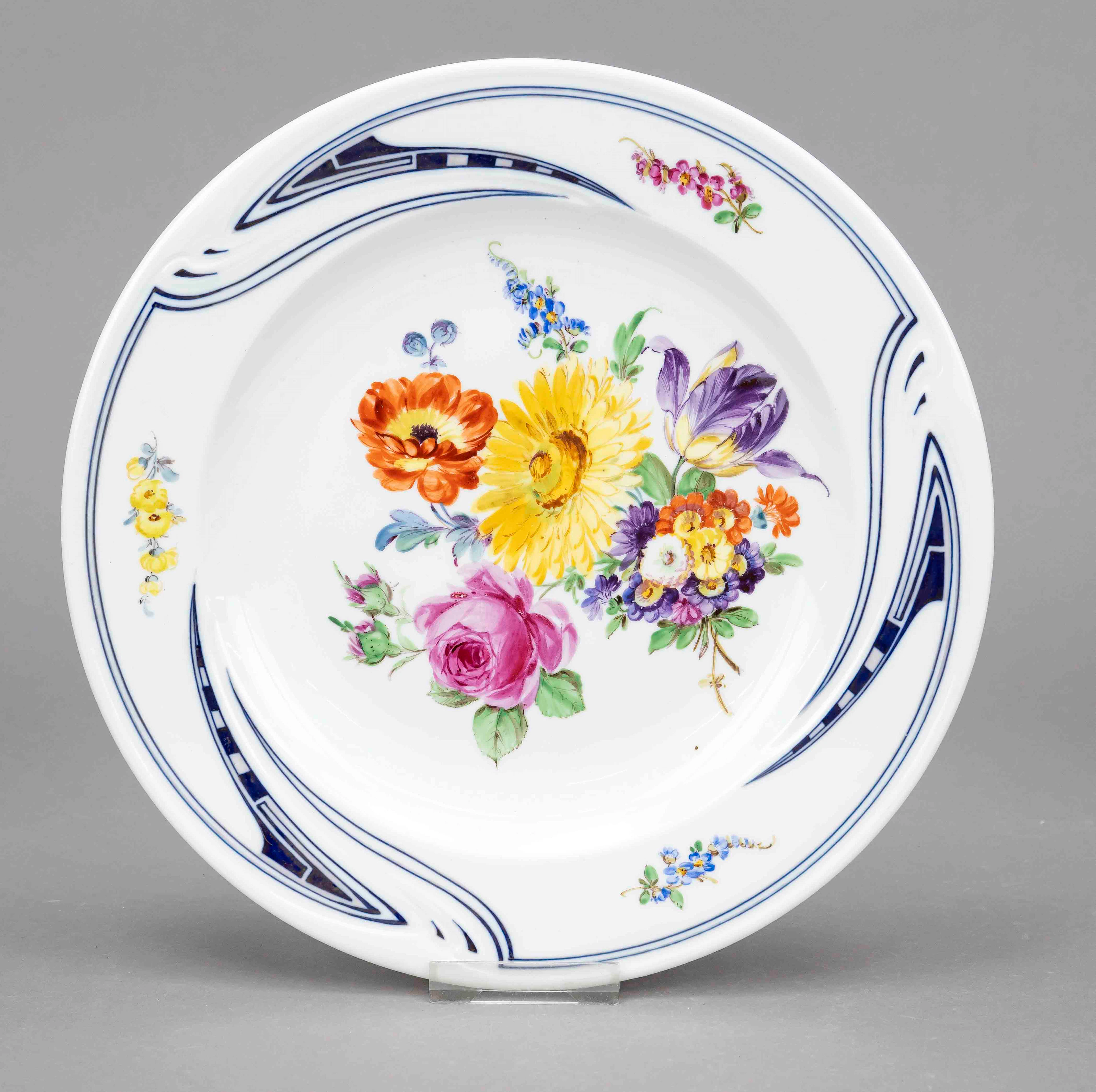 Jugendstil-Teller, Meissen, Knauf