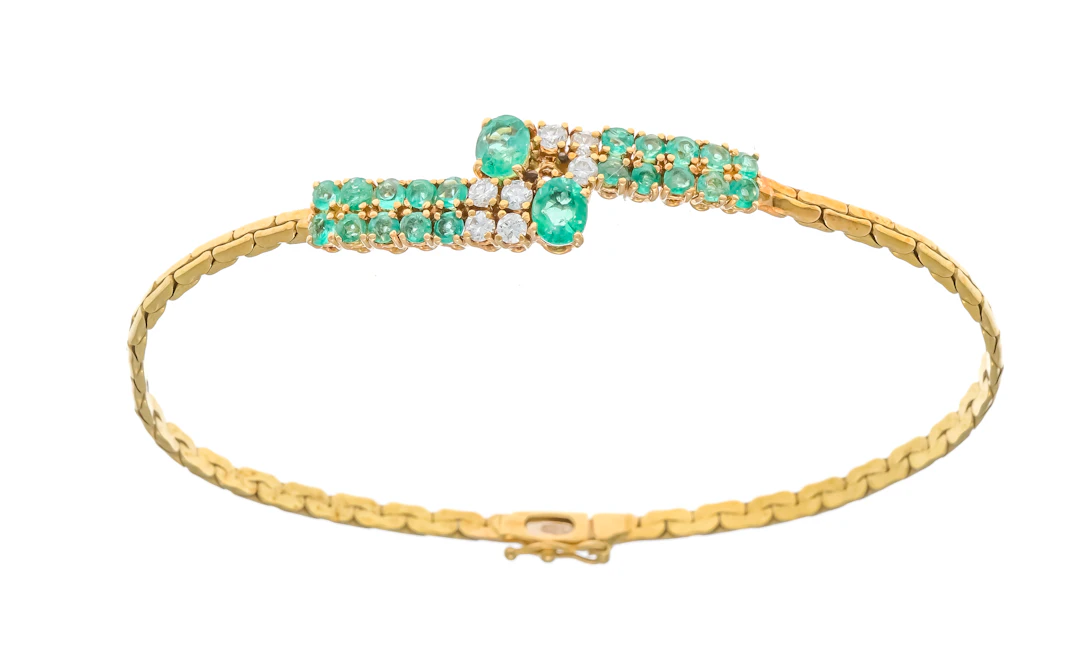 Smaragd-Brillant-Armband GG 750/0