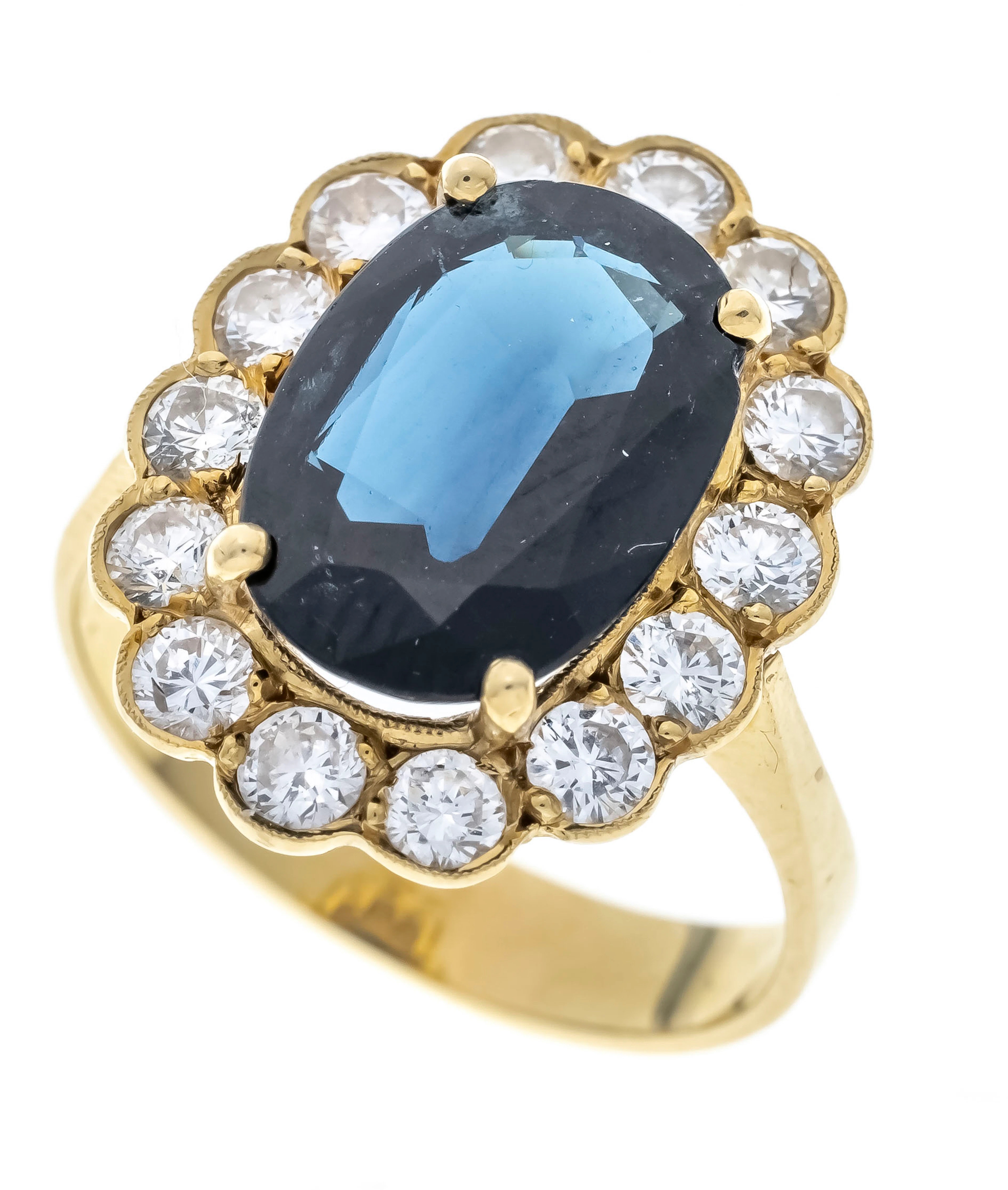 Saphir-Brillant-Ring GG 750/000 m
